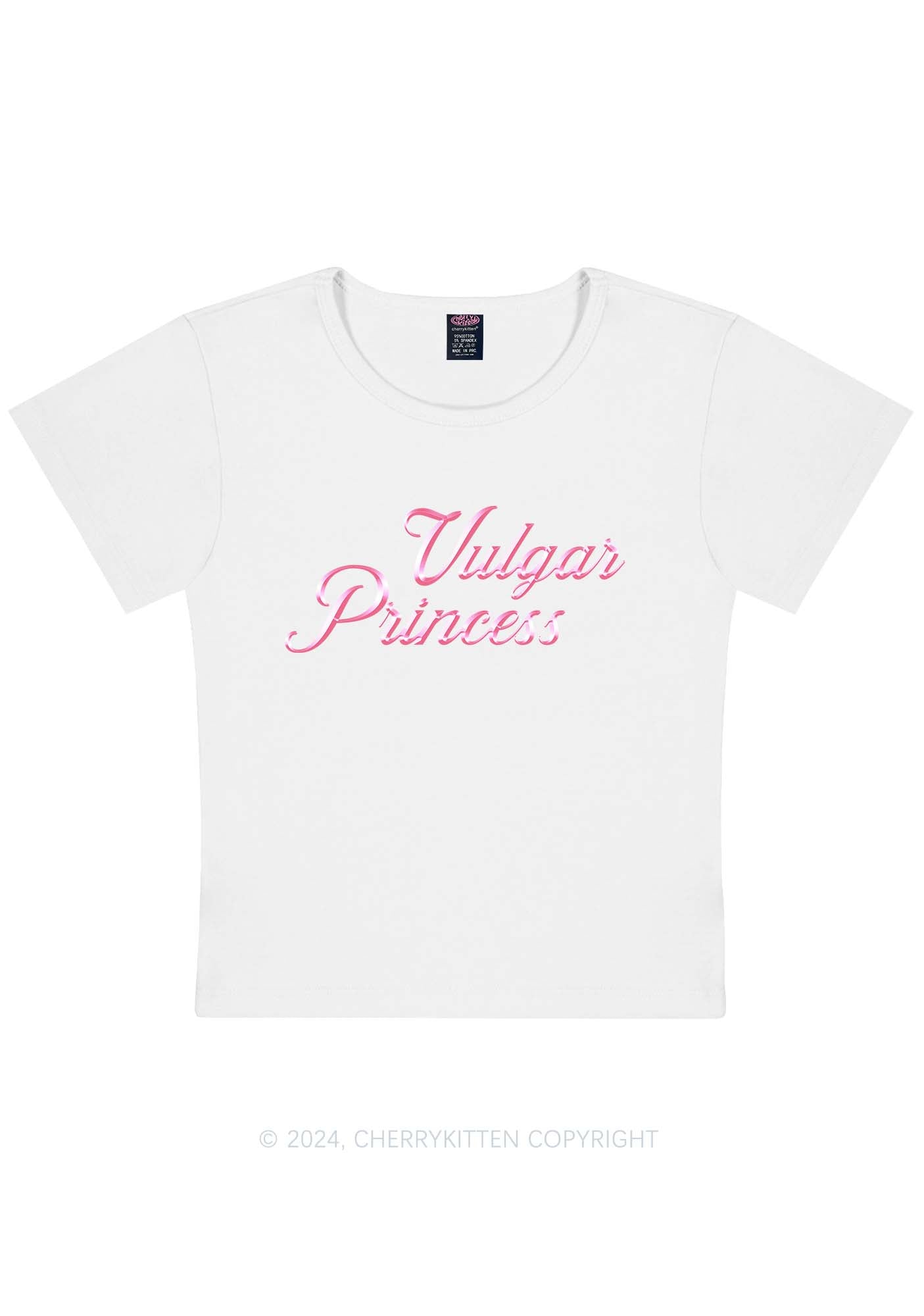 Curvy Vulgar Princess Y2K Baby Tee Cherrykitten