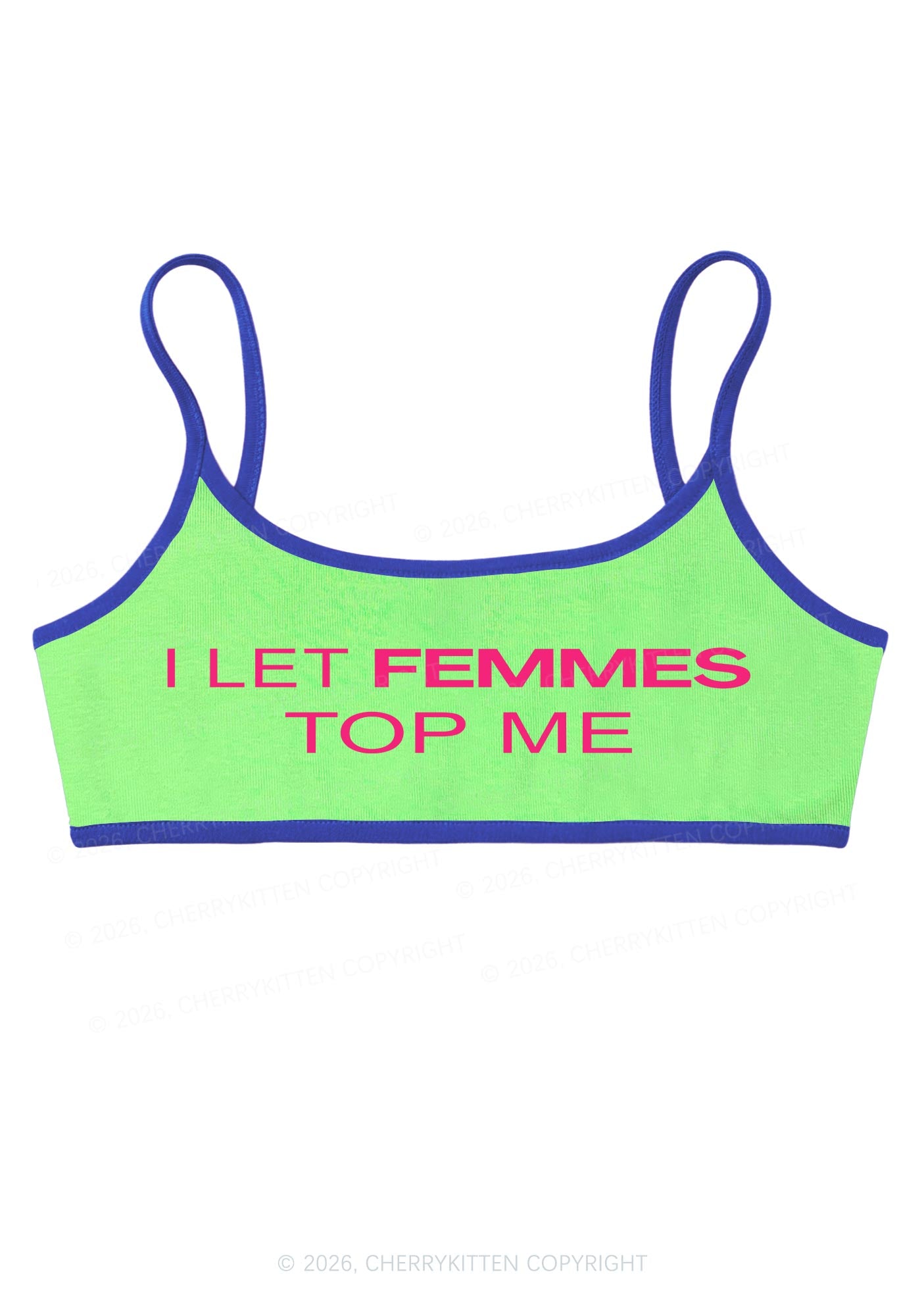 I Let Femmes Top Me Pride Y2K Super Crop Cami Cherrykitten