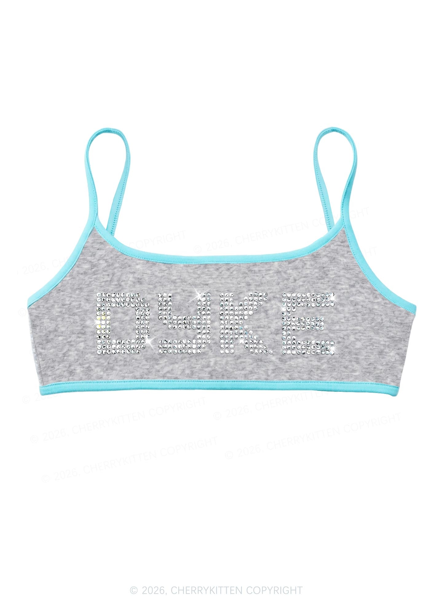 Rhinestone Dyke Pride Y2K Super Crop Cami Cherrykitten