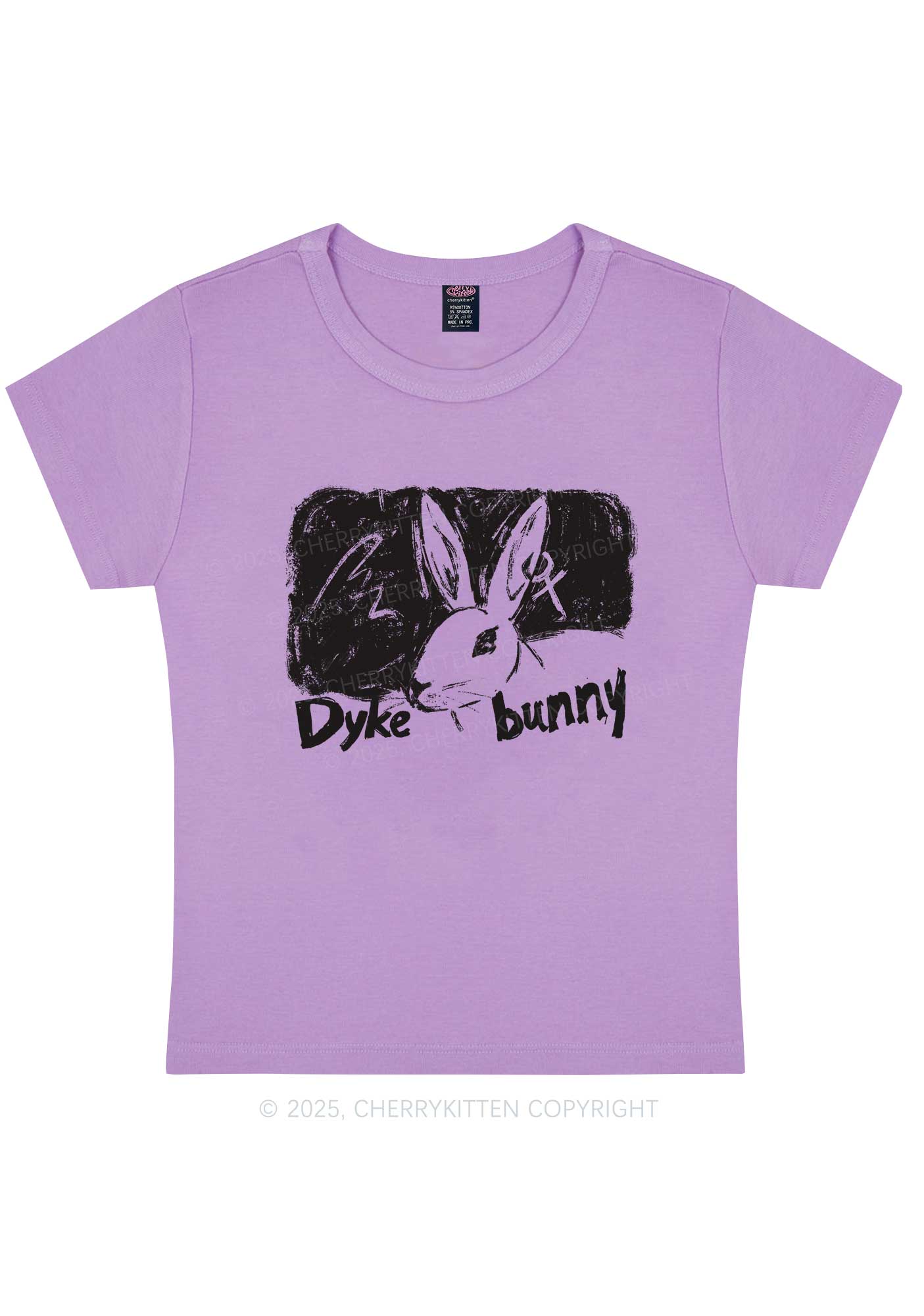 Dyke Bunny Y2K Baby Tee Cherrykitten