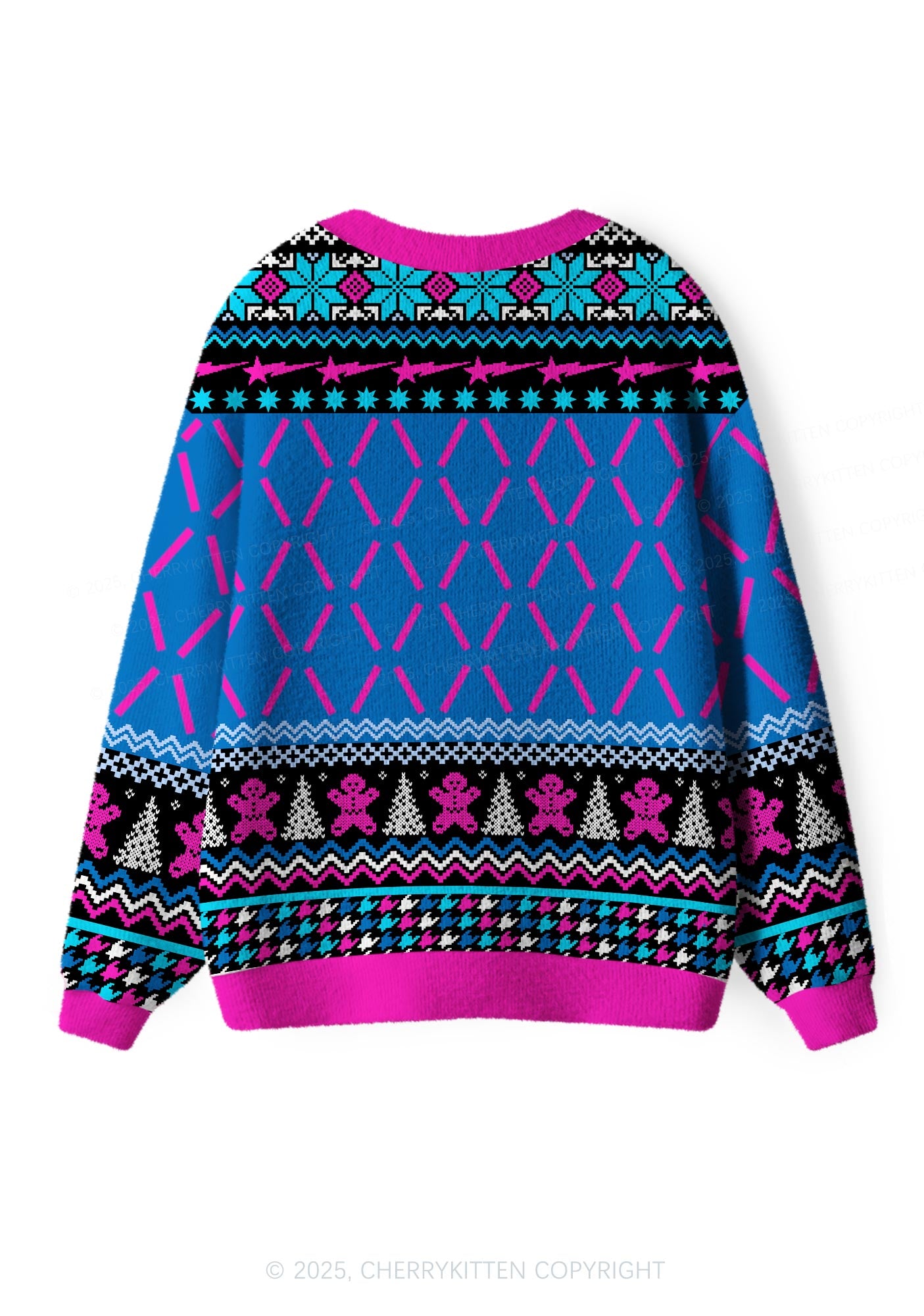 I Just Look Straight Y2K Christmas Cardigan Knit Sweatshirt Cherrykitten