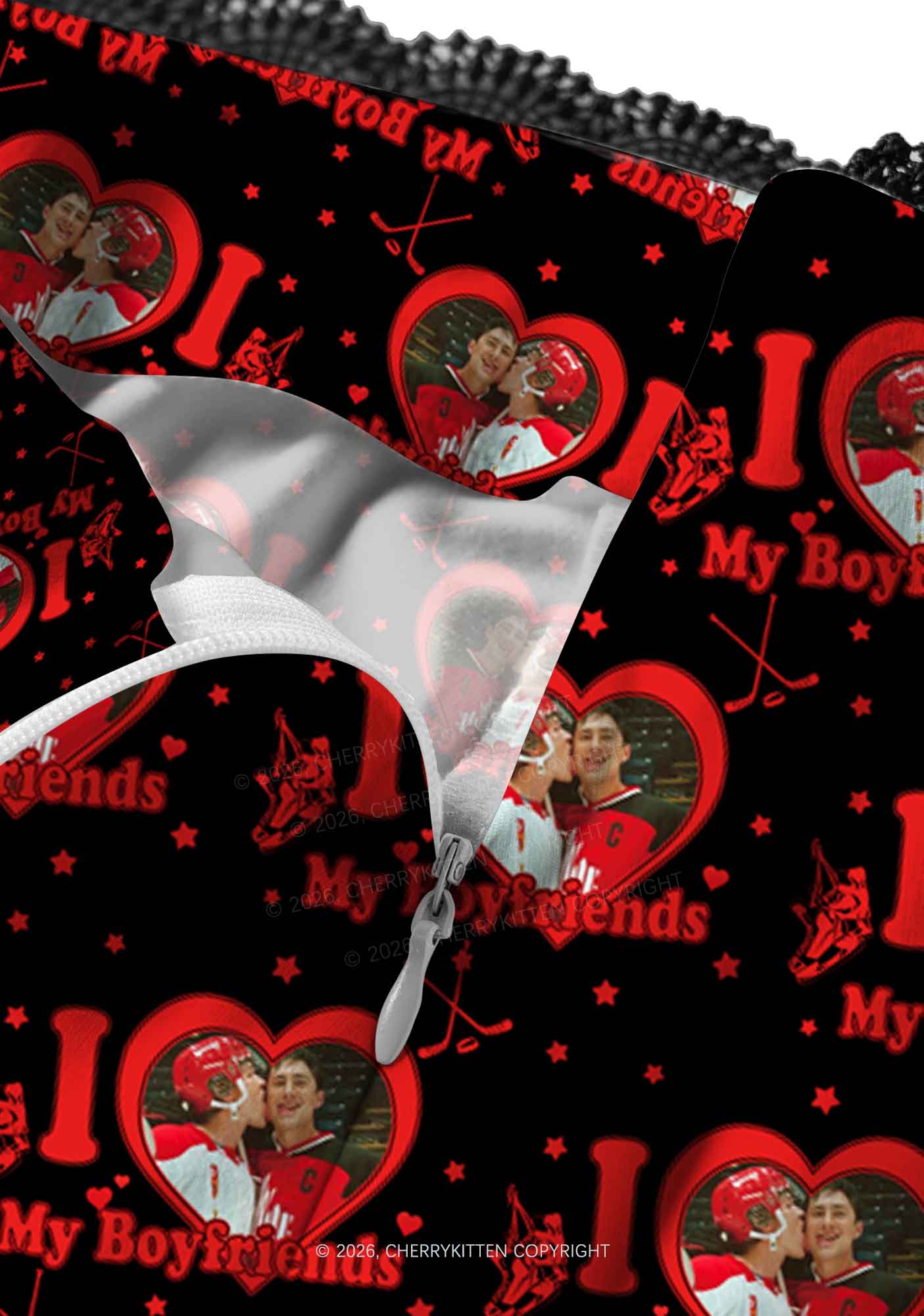 I Love My BF HR Y2K Print Midi Skirt Cherrykitten