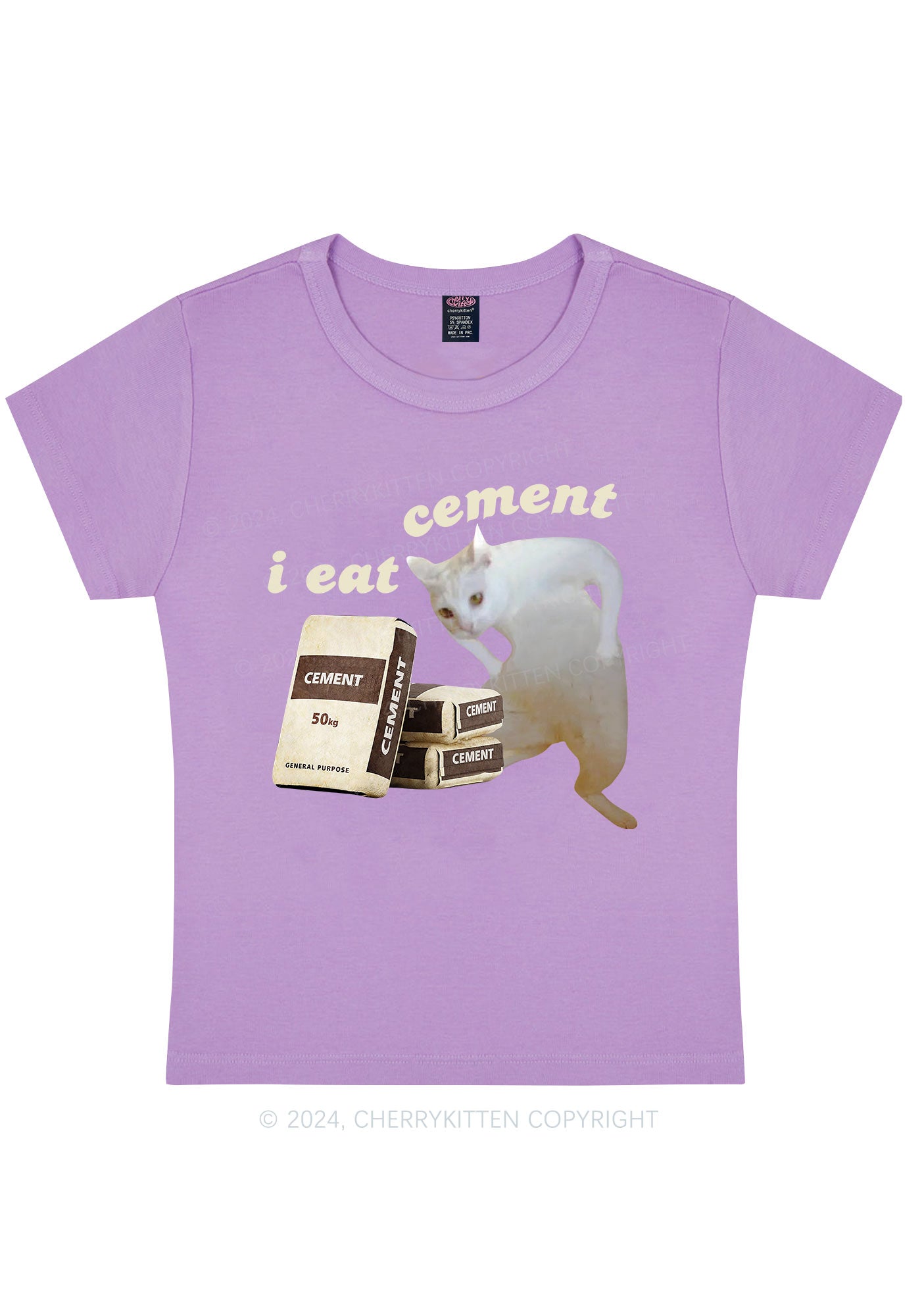 I Eat Cement Y2K Baby Tee Cherrykitten