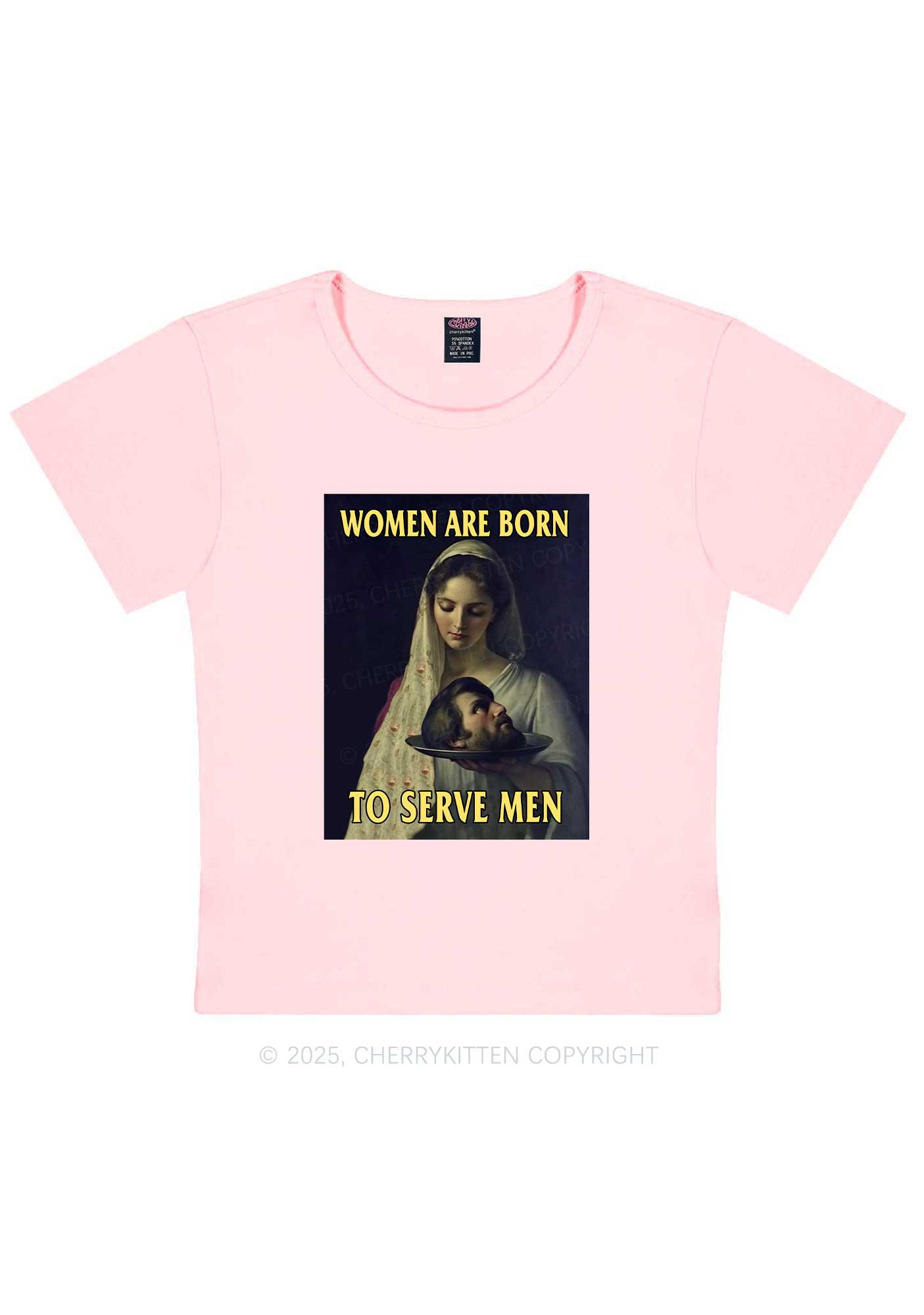 Women Born To Serve Y2K Baby Tee Cherrykitten