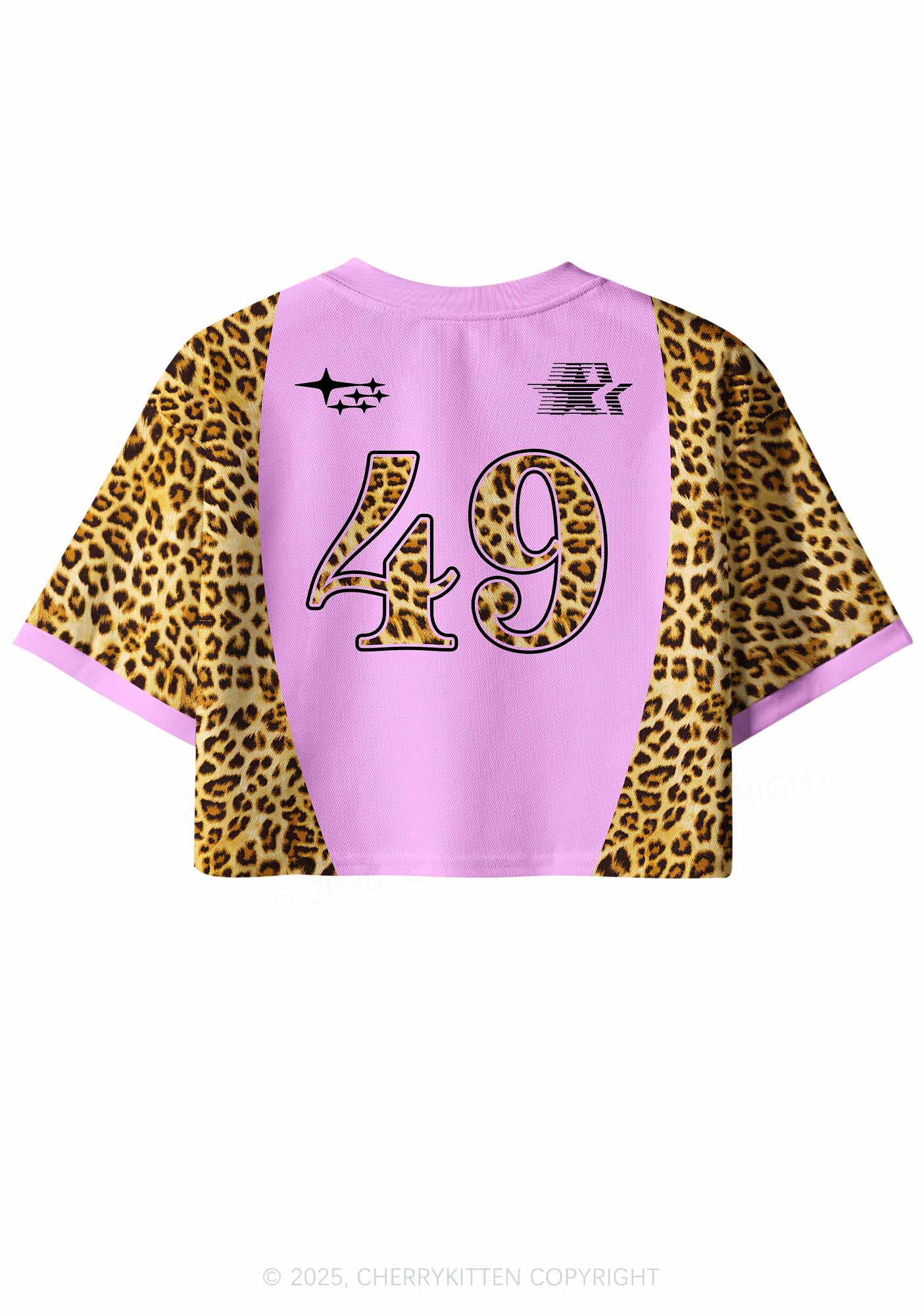 Custom Pink Cxxt Leopard Y2K Crop Sport Jersey Shirts Cherrykitten