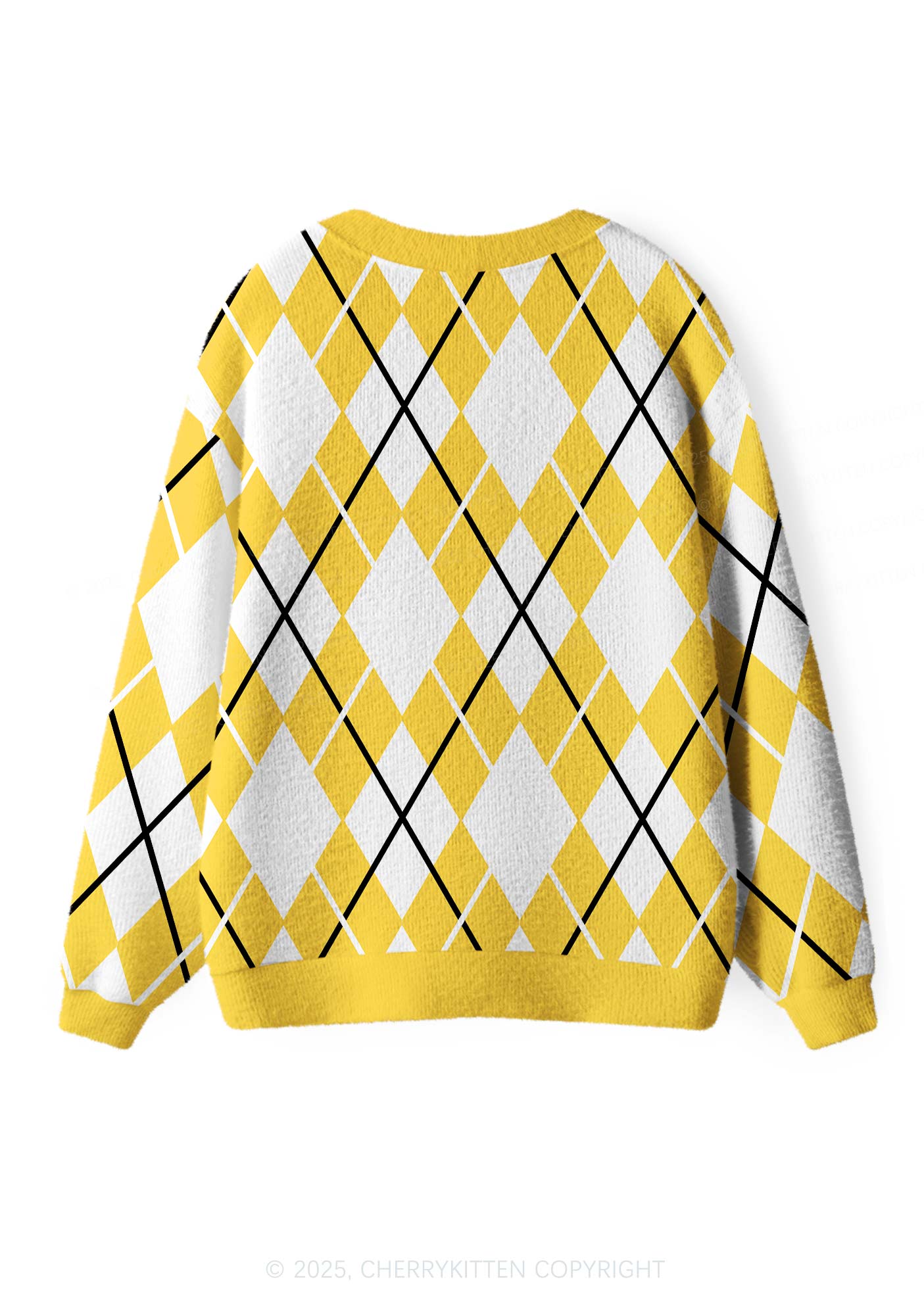 Yellow Cats Friend Y2K Christmas Cardigan Knit Sweatshirt Cherrykitten