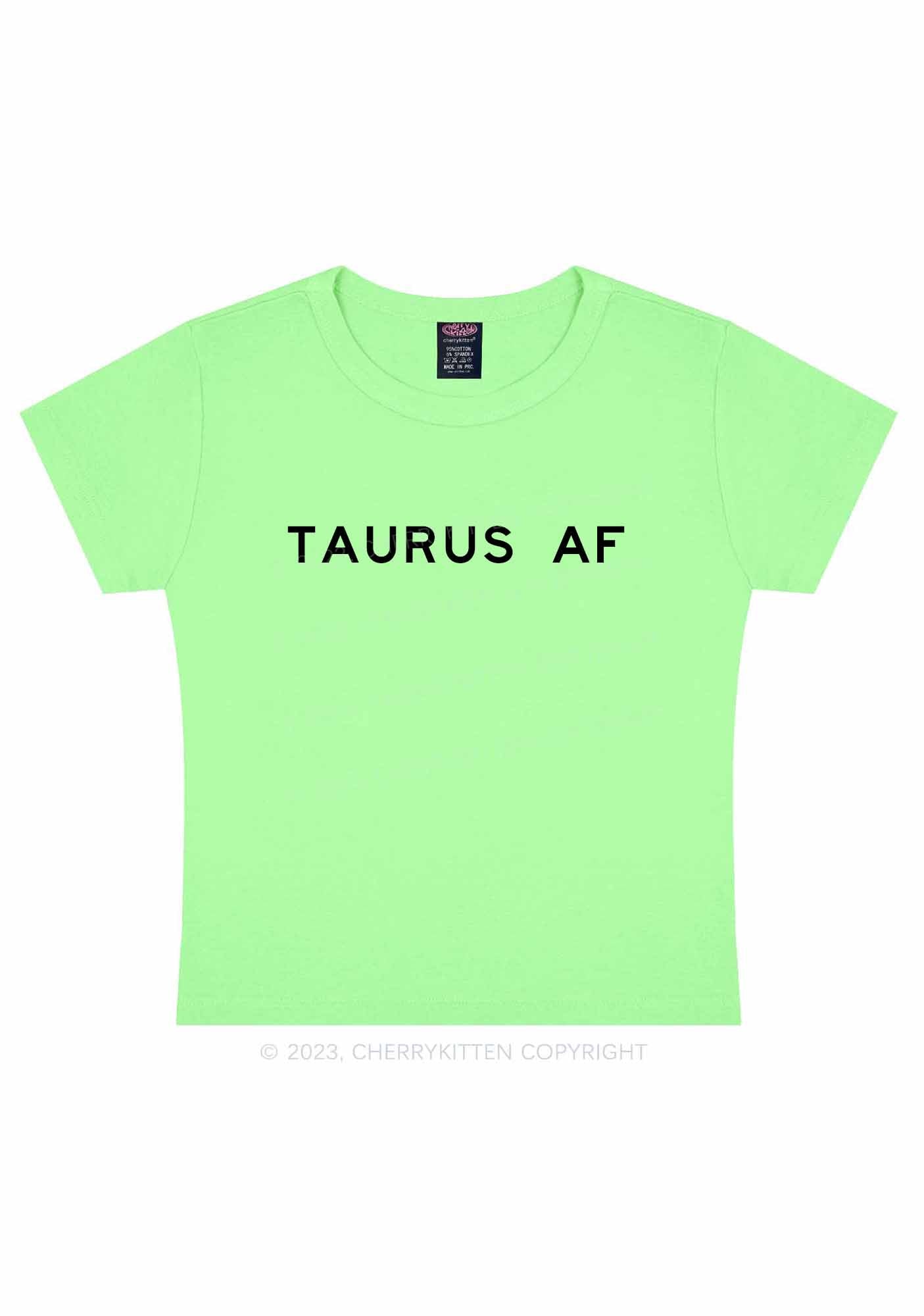 Custom Zodiac AF Y2K Baby Tee Cherrykitten