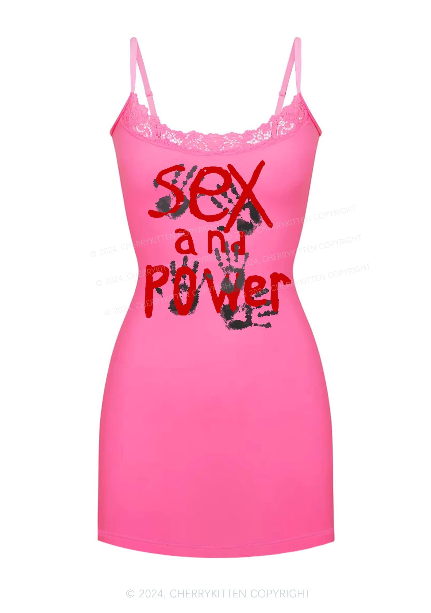 Huge Power Y2K Lace Slip Dress Cherrykitten
