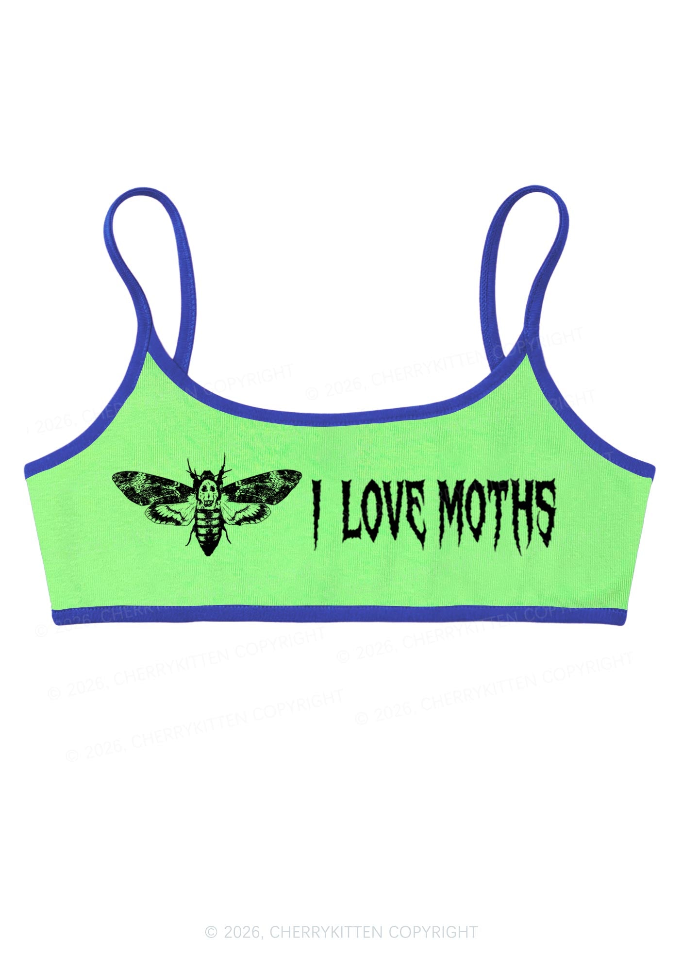 Halloween I Love Moths Y2K Super Crop Cami Cherrykitten