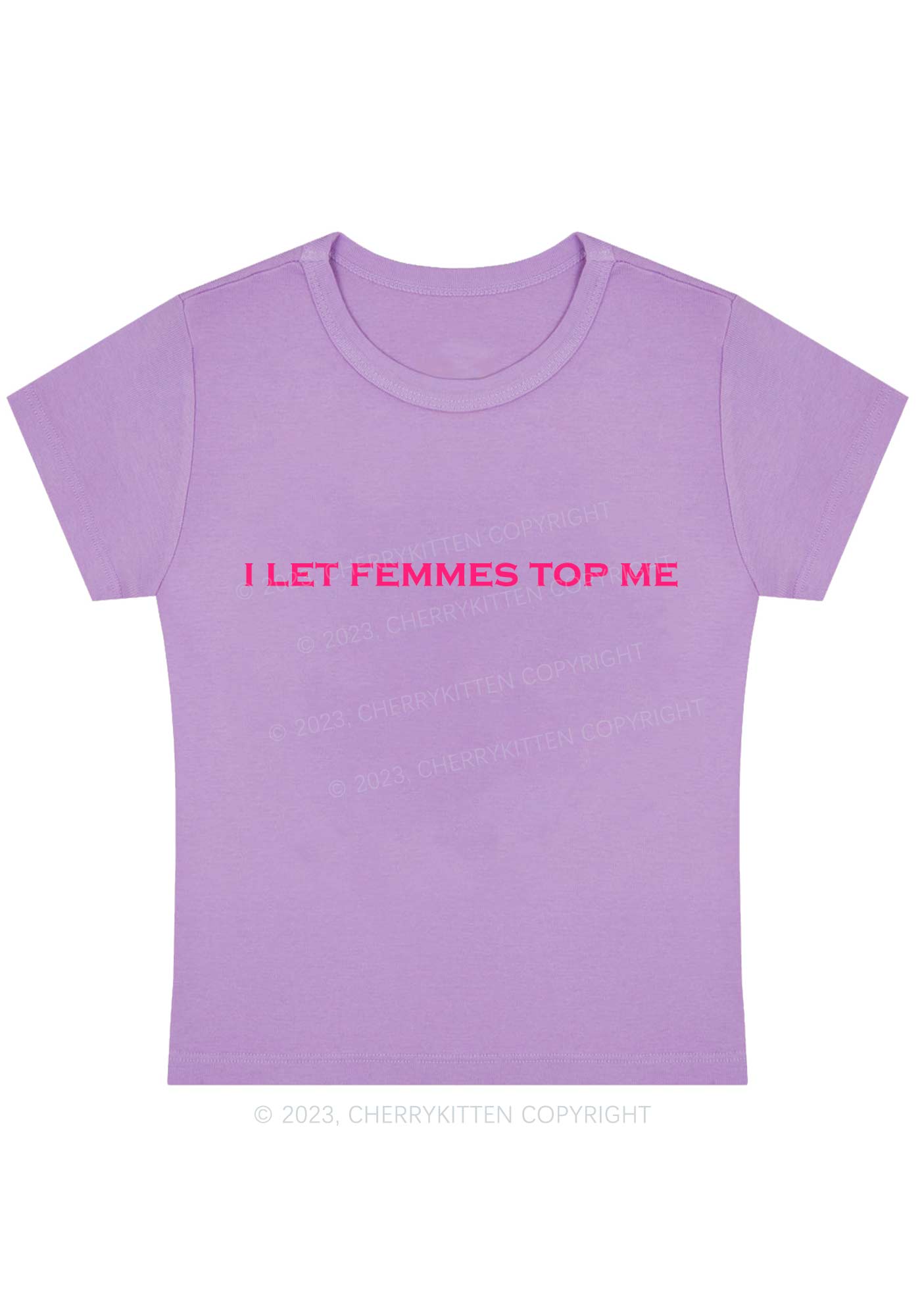 I Let Femmes Top Me Y2K Baby Tee Cherrykitten