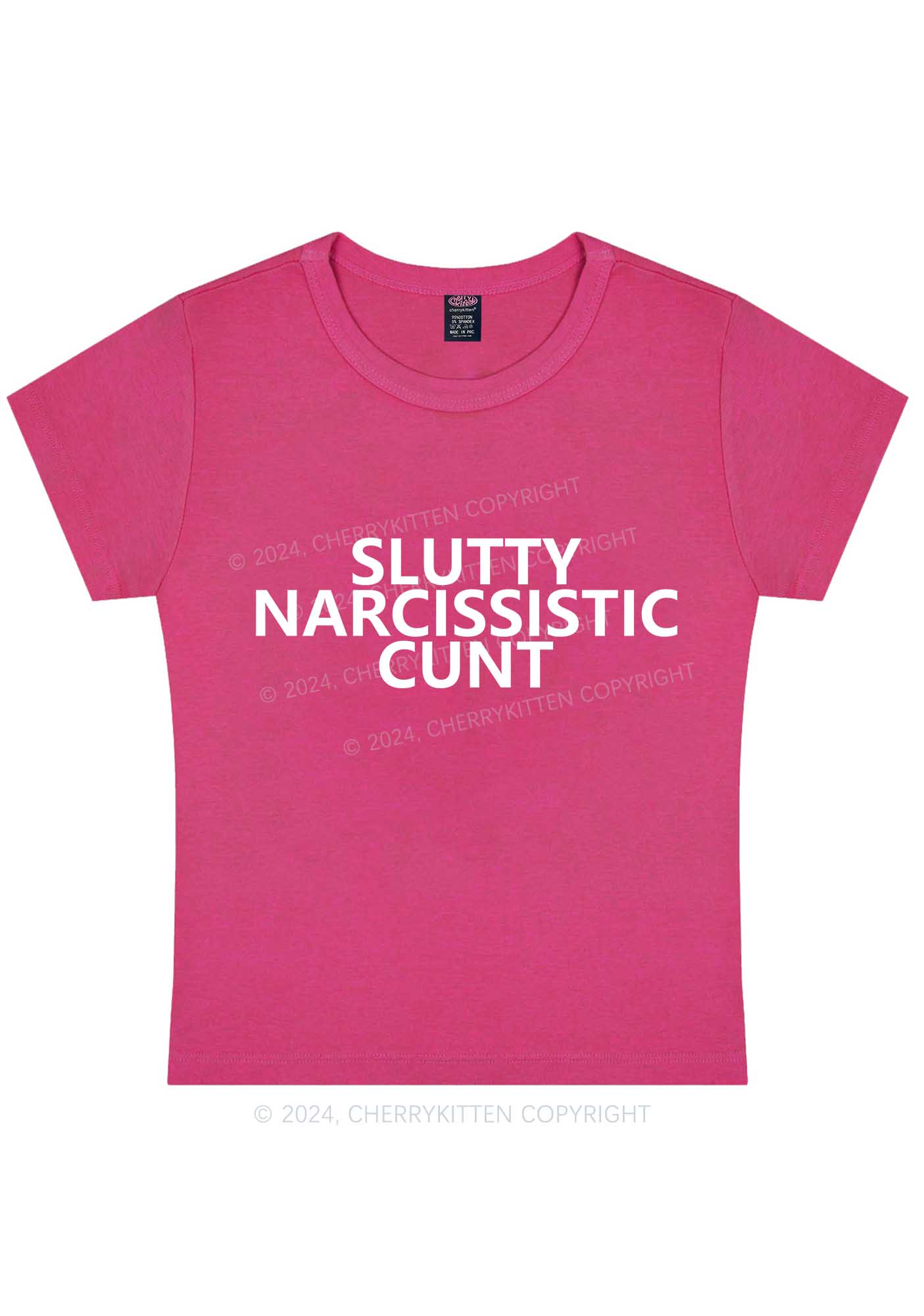 Curvy Narcissistic Cxnt Y2K Baby Tee Cherrykitten