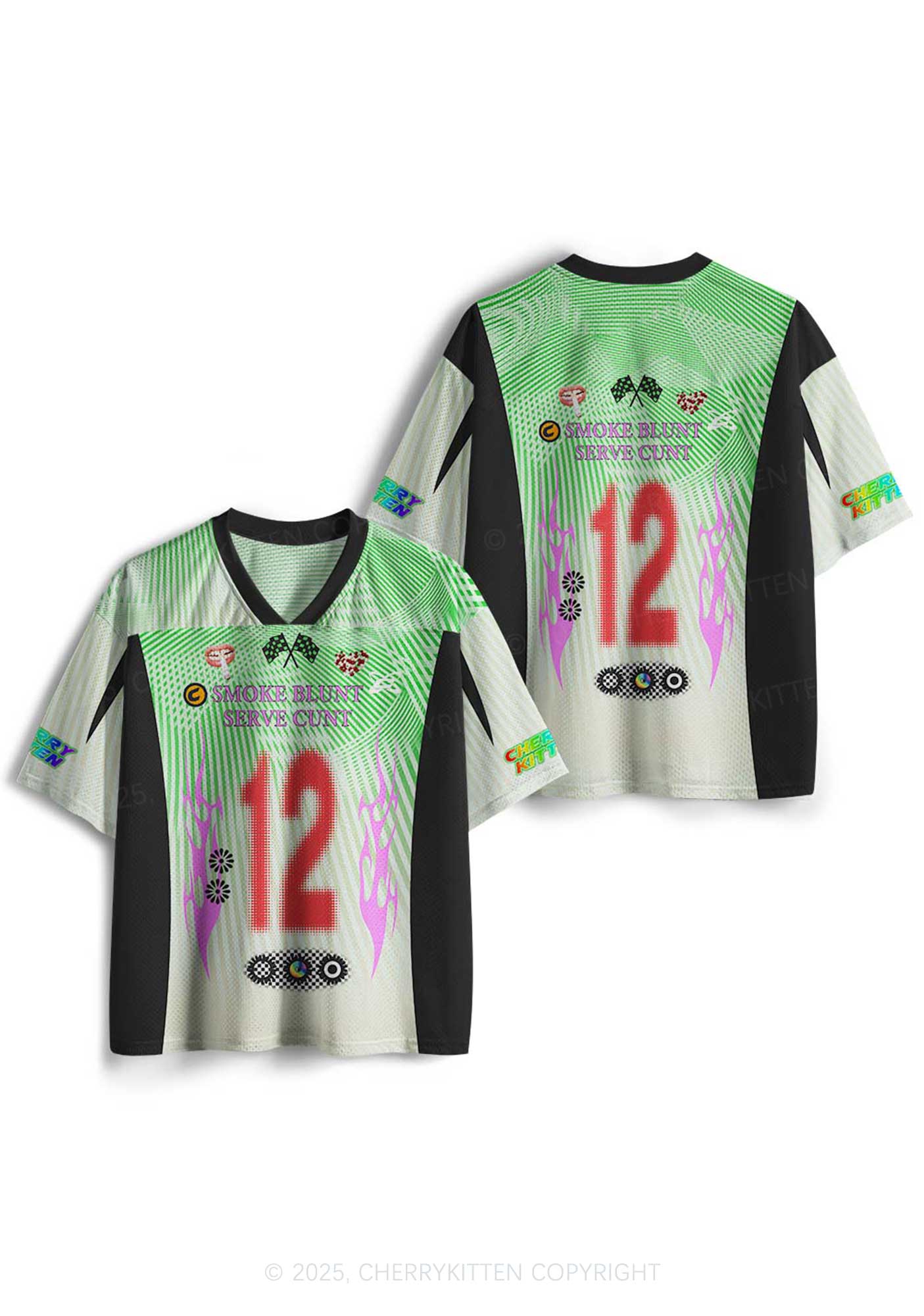 Custom Green Smoke Blunt Y2K Sport Jersey Shirts Cherrykitten