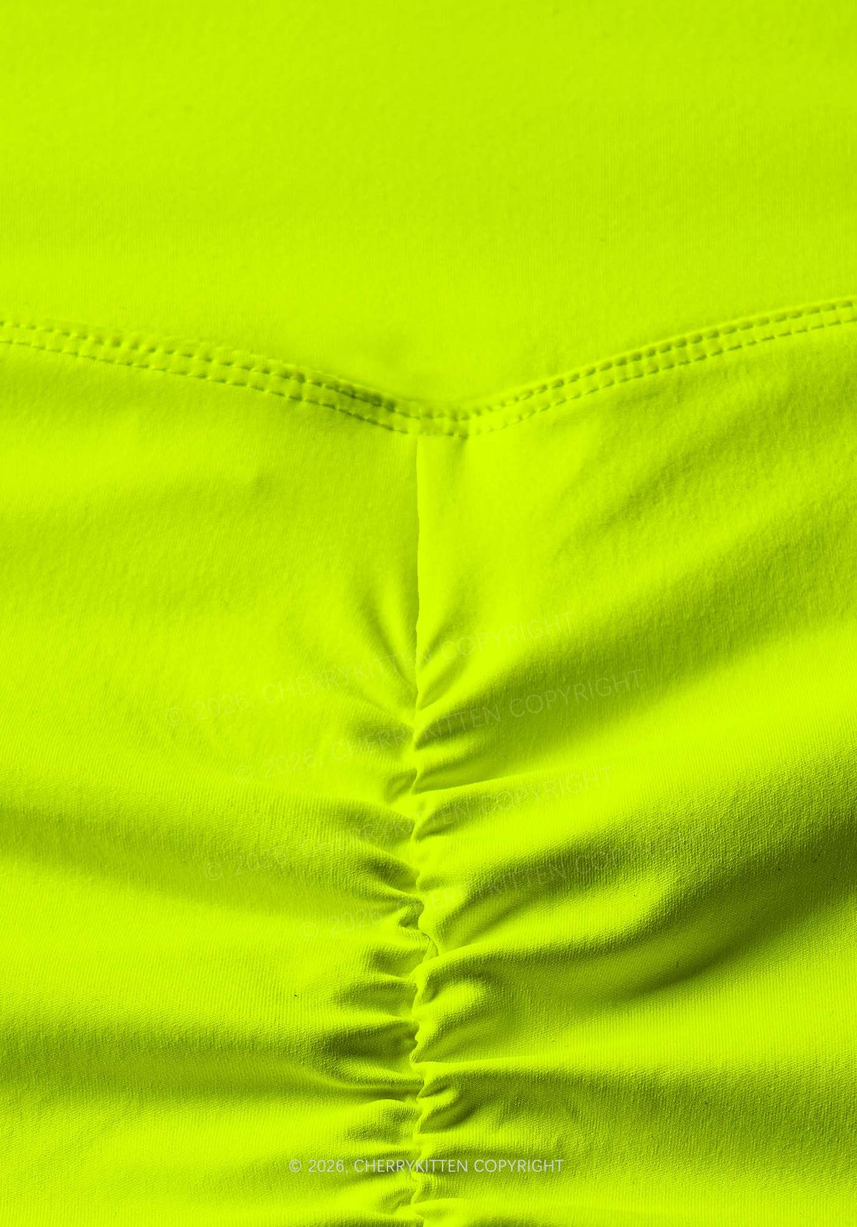 Pink Feral On Green Y2K Print Gym Shorts Cherrykitten