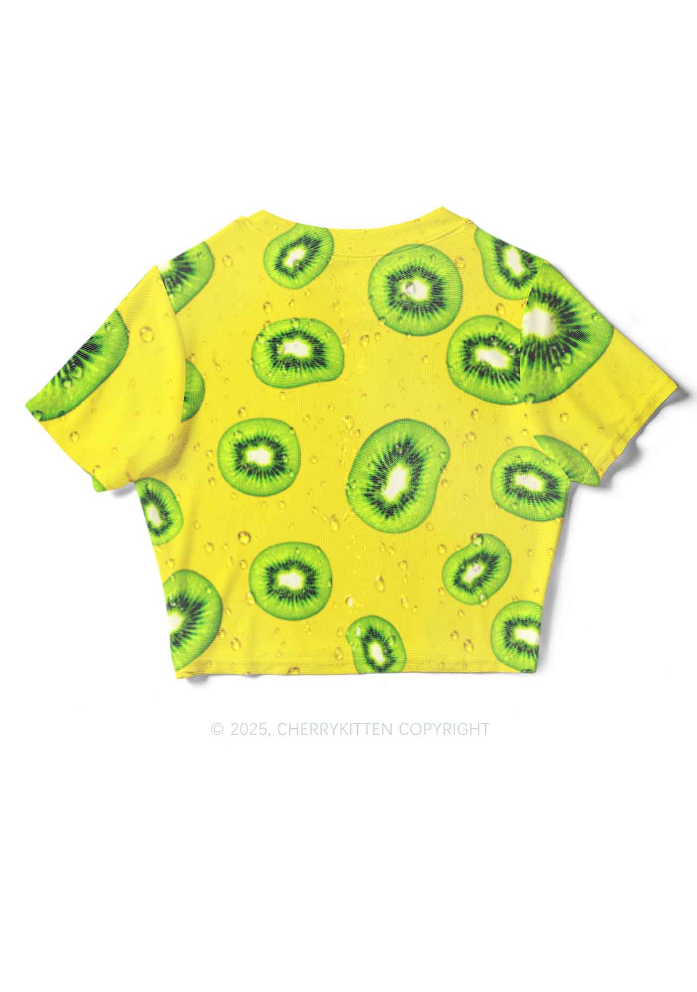 Yellow Kiwi Y2K Mesh Crop Top Cherrykitten