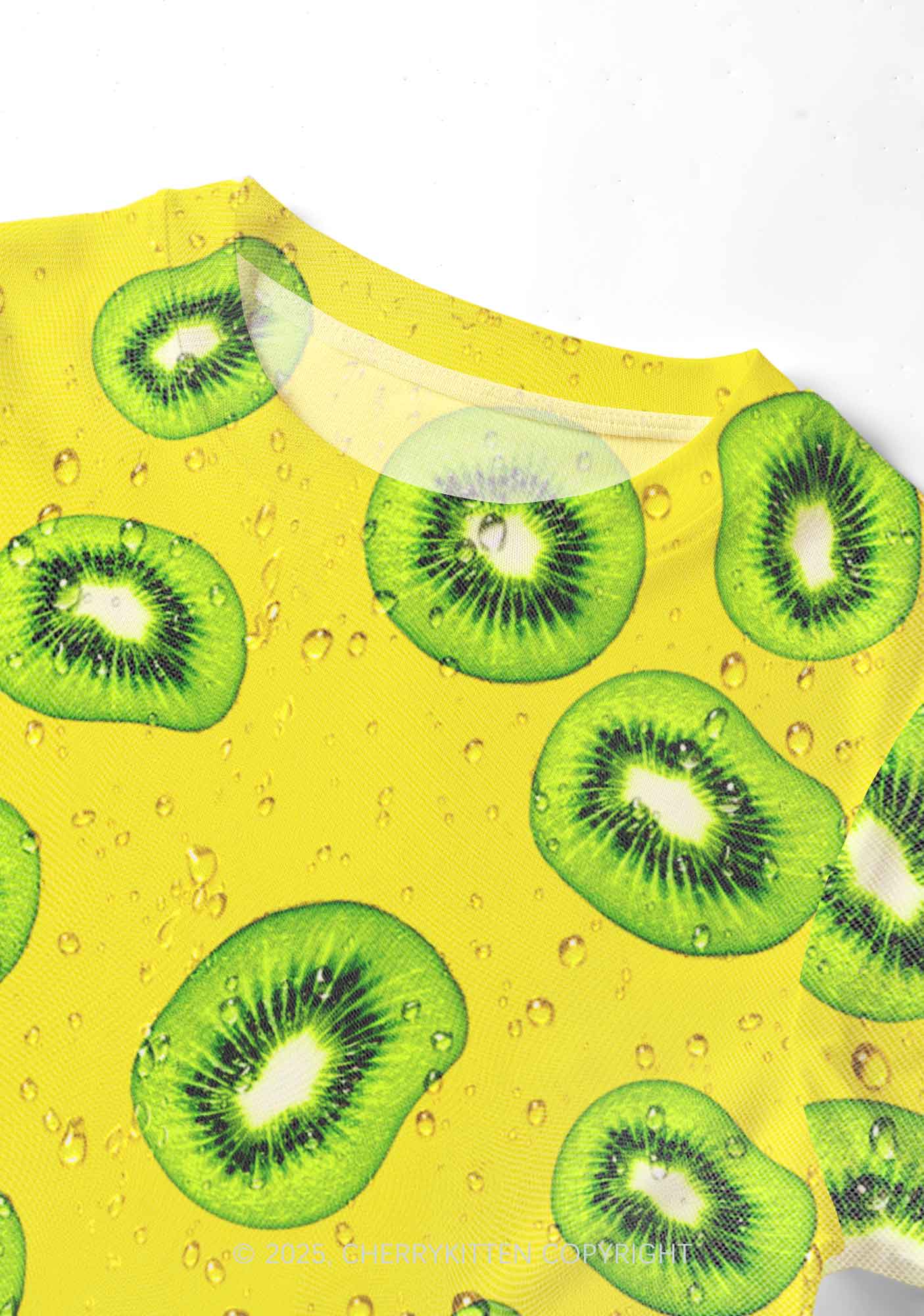 Yellow Kiwi Y2K Mesh Crop Top Cherrykitten