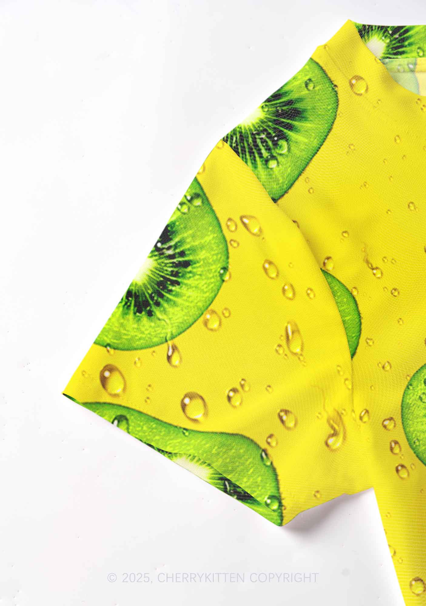 Yellow Kiwi Y2K Mesh Crop Top Cherrykitten