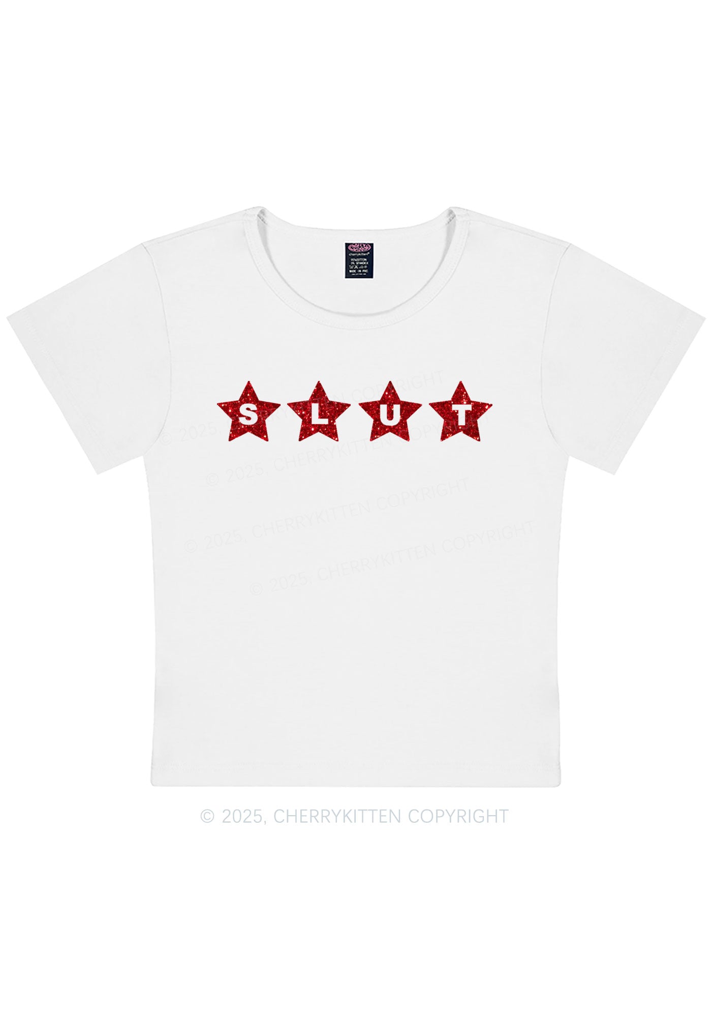 Glitter Slxt Y2K Baby Tee Cherrykitten