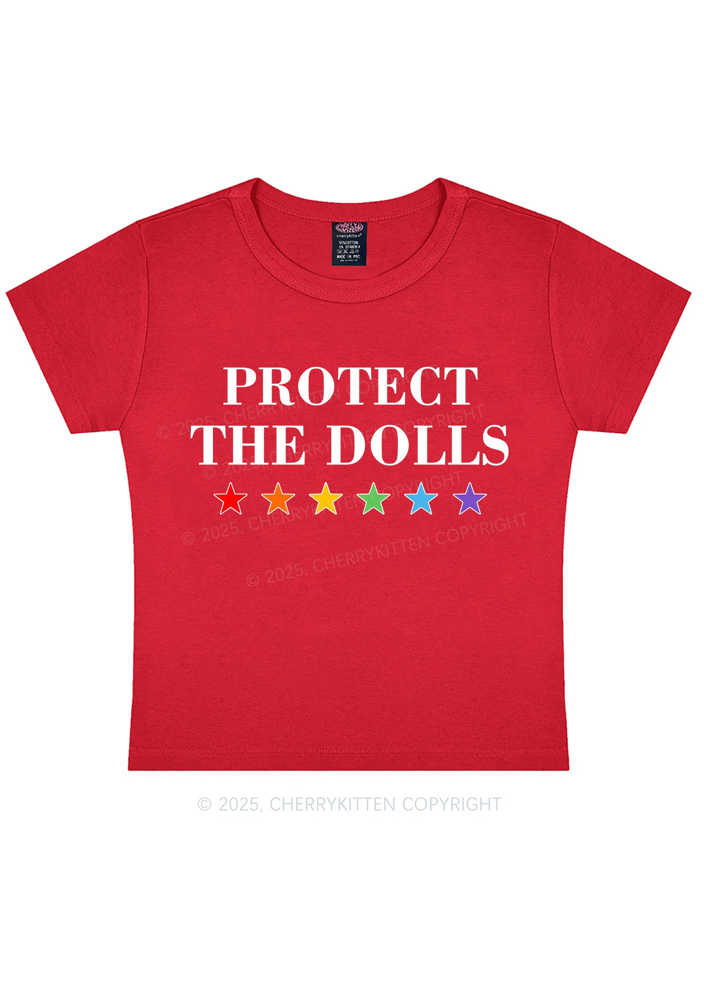 Protect The Dolls Pride Y2K Baby Tee Cherrykitten