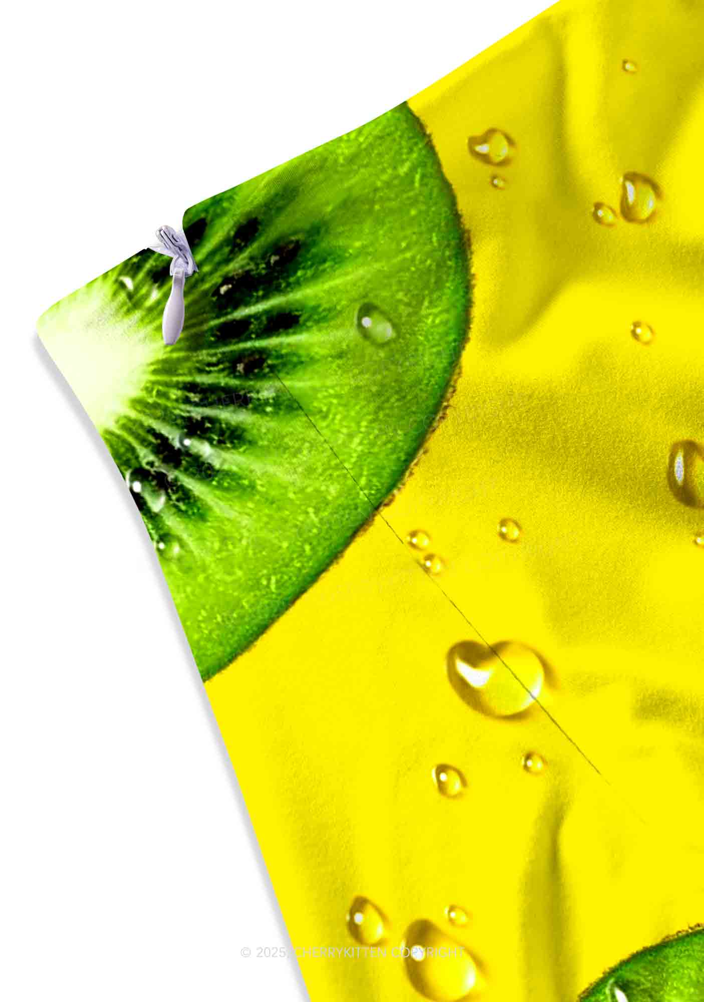 Yellow Kiwi Y2K Print Mini Skirt Cherrykitten