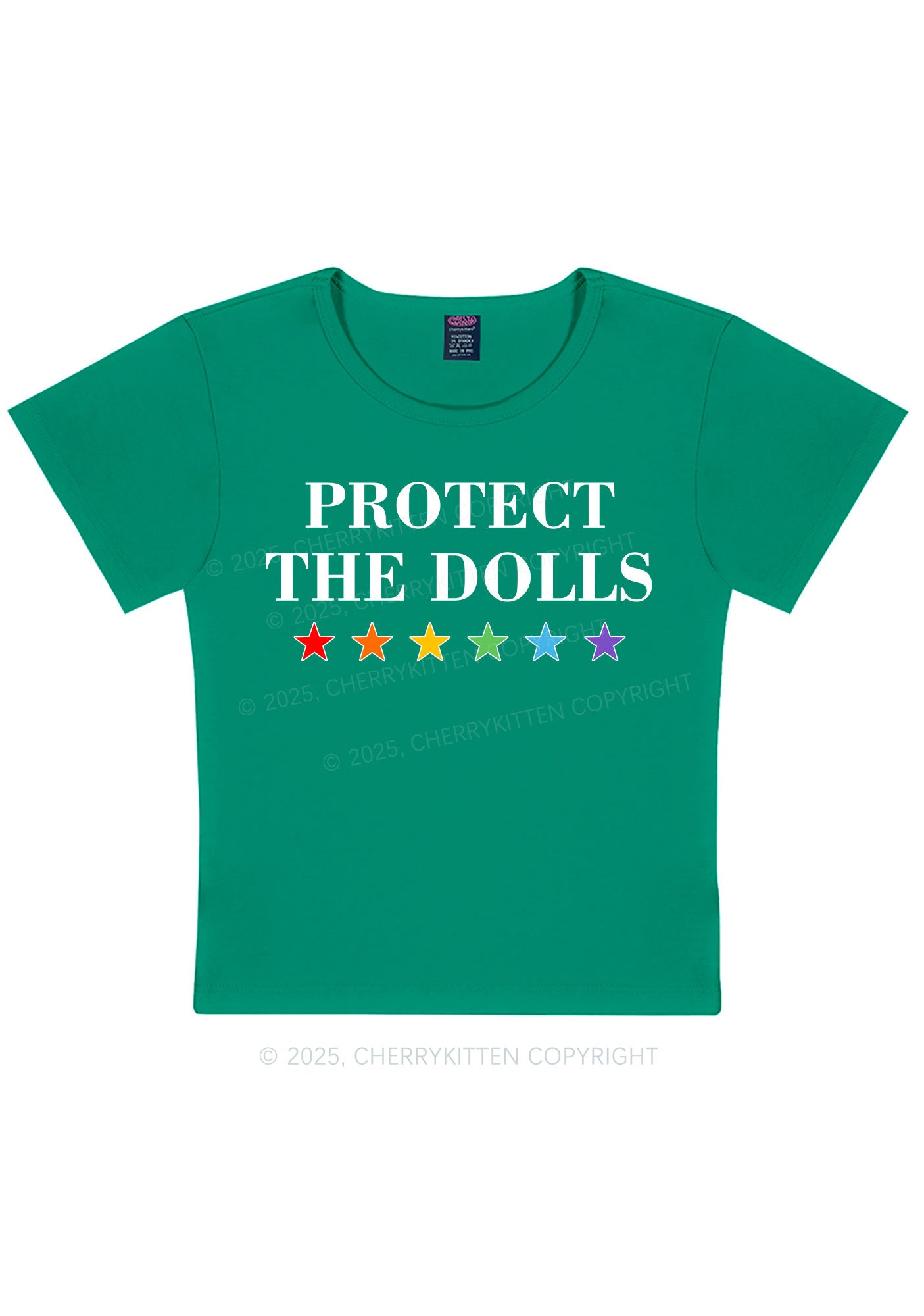 Protect The Dolls Pride Y2K Baby Tee Cherrykitten