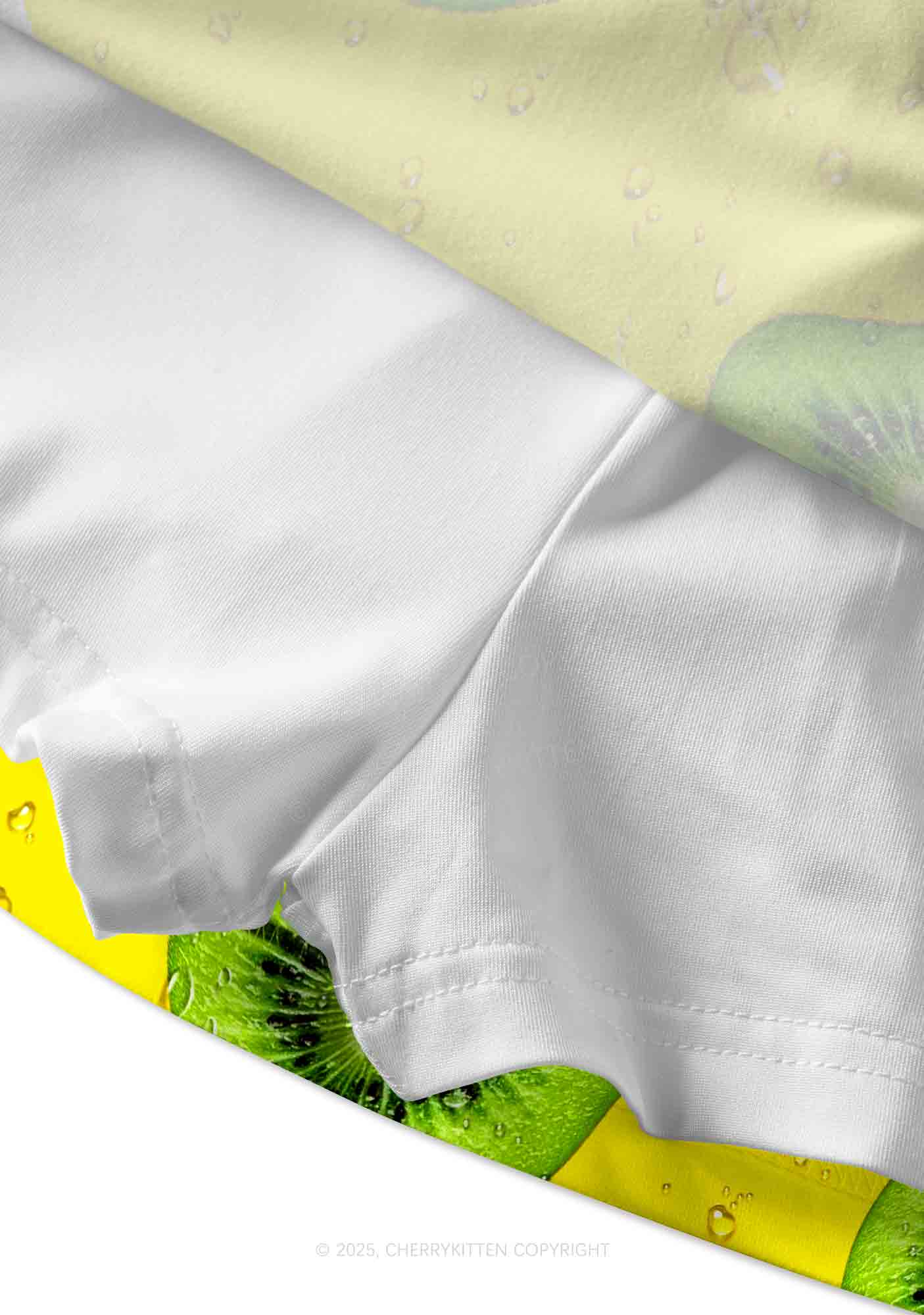 Yellow Kiwi Y2K Print Mini Skirt Cherrykitten