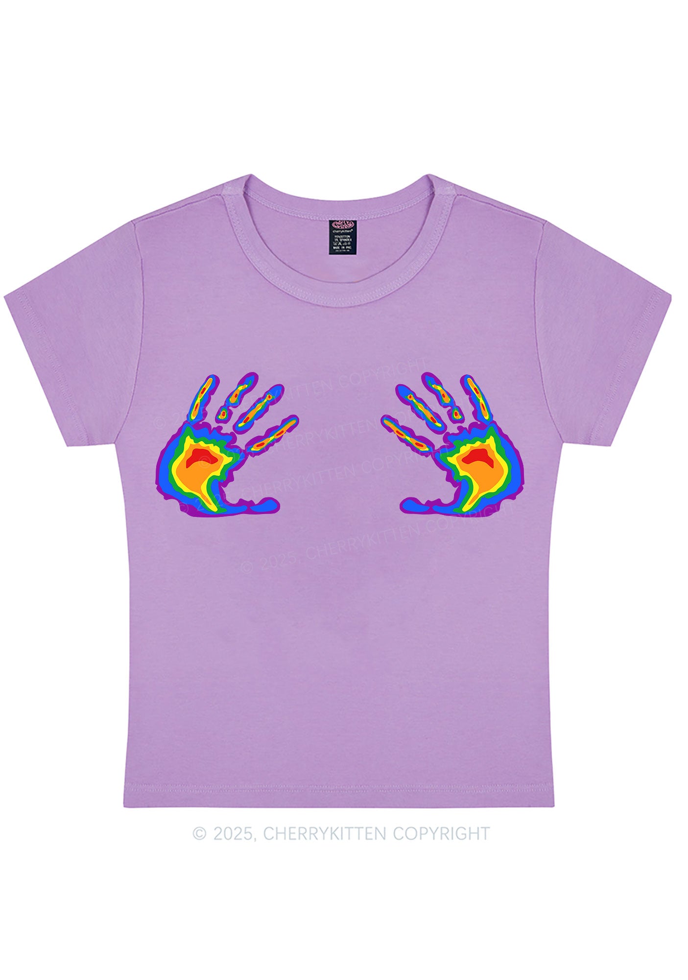 Pride Thermal Hands Y2K Baby Tee Cherrykitten