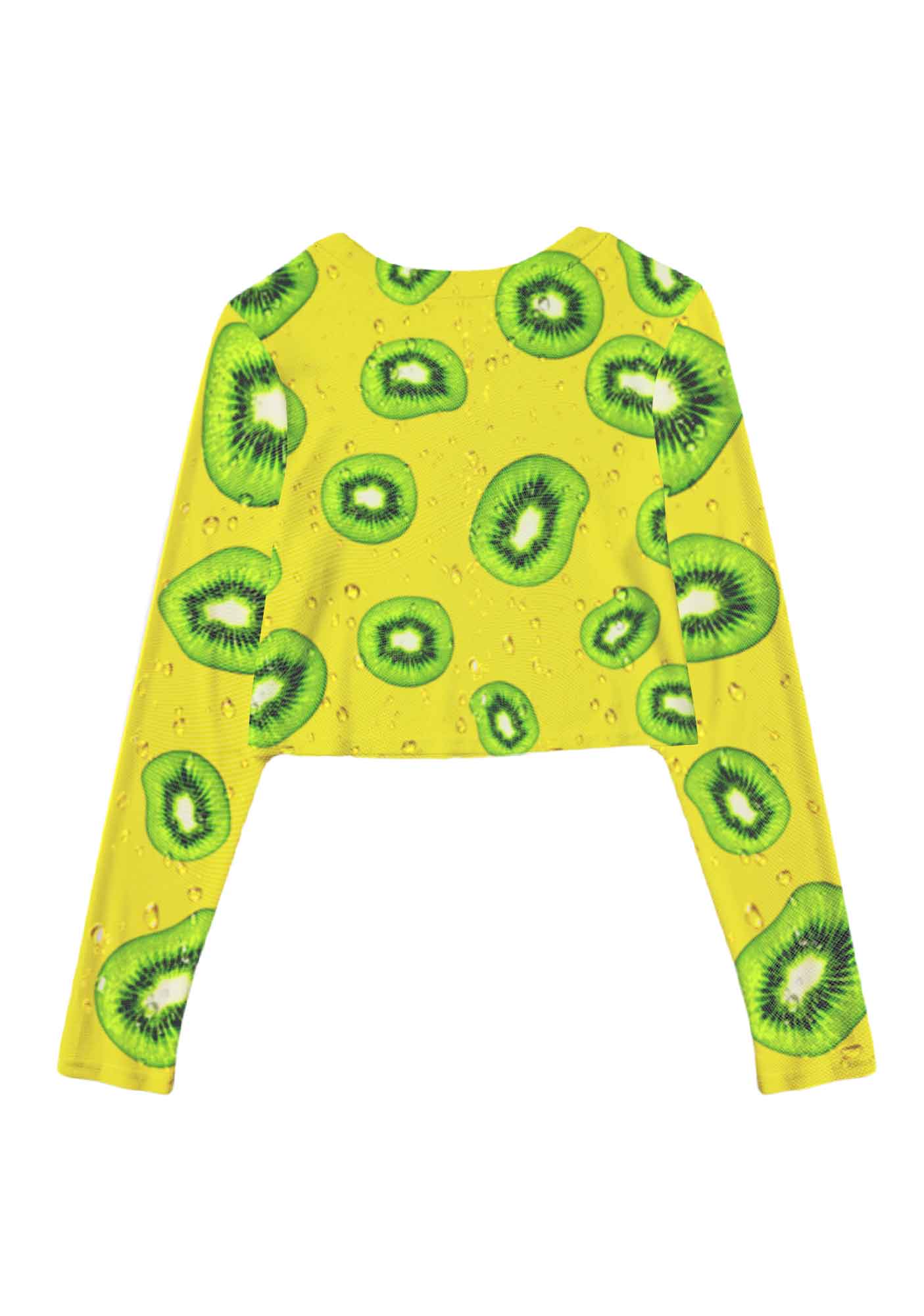 Yellow Kiwi Y2K Mesh Long Sleeve Crop Top Cherrykitten