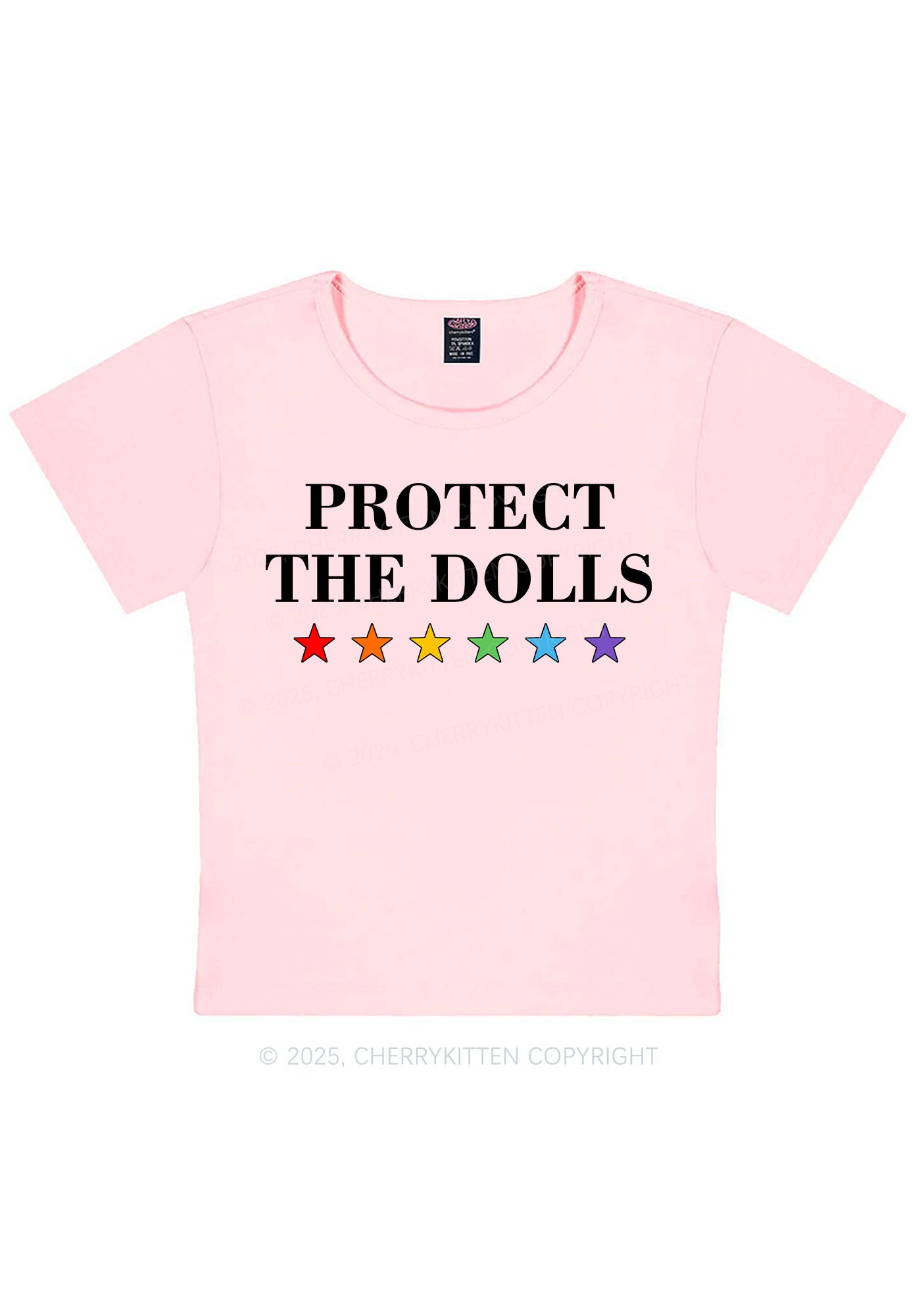 Protect The Dolls Pride Y2K Baby Tee Cherrykitten