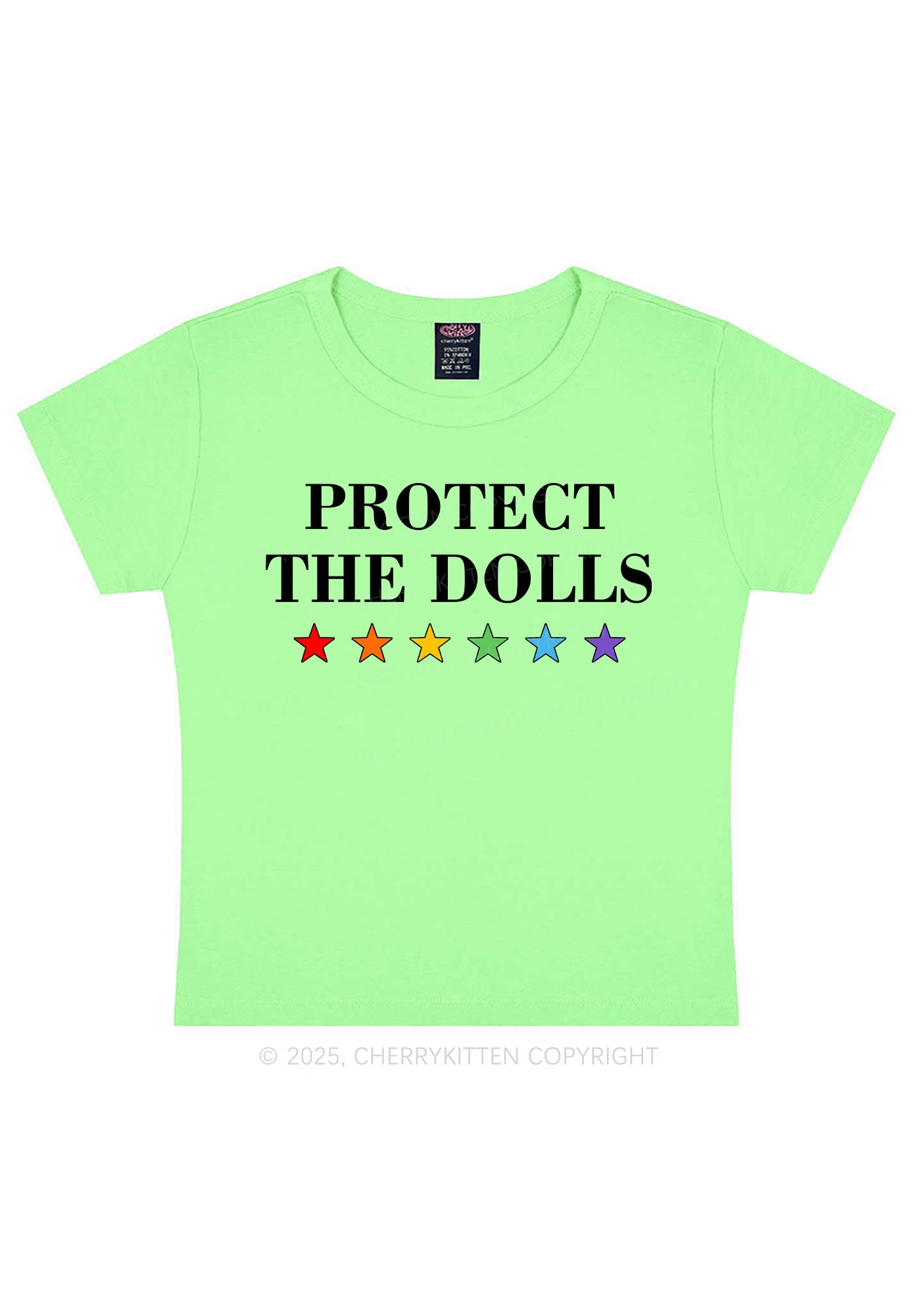 Protect The Dolls Pride Y2K Baby Tee Cherrykitten