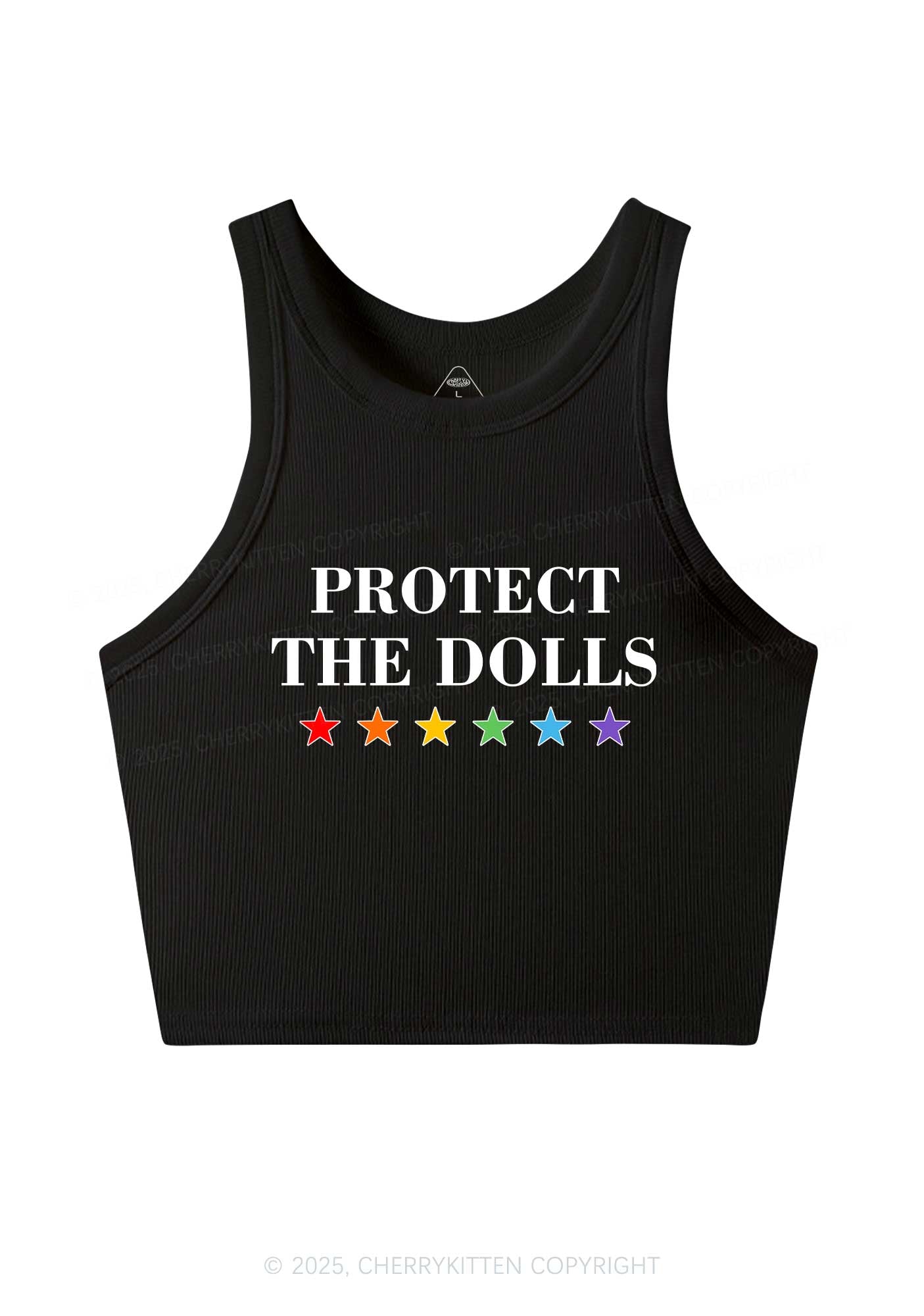 Protect The Dolls Pride Y2K Crop Tank Top Cherrykitten