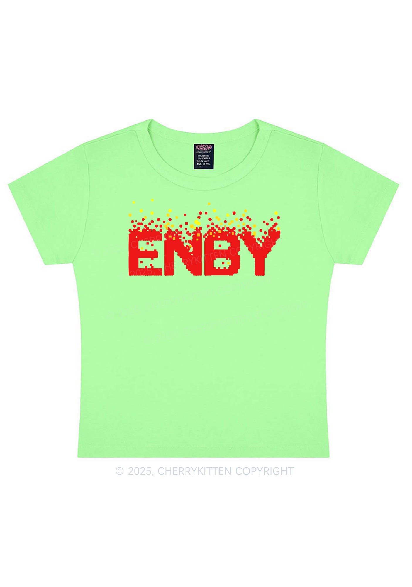 ENBY Pride Y2K Baby Tee Cherrykitten