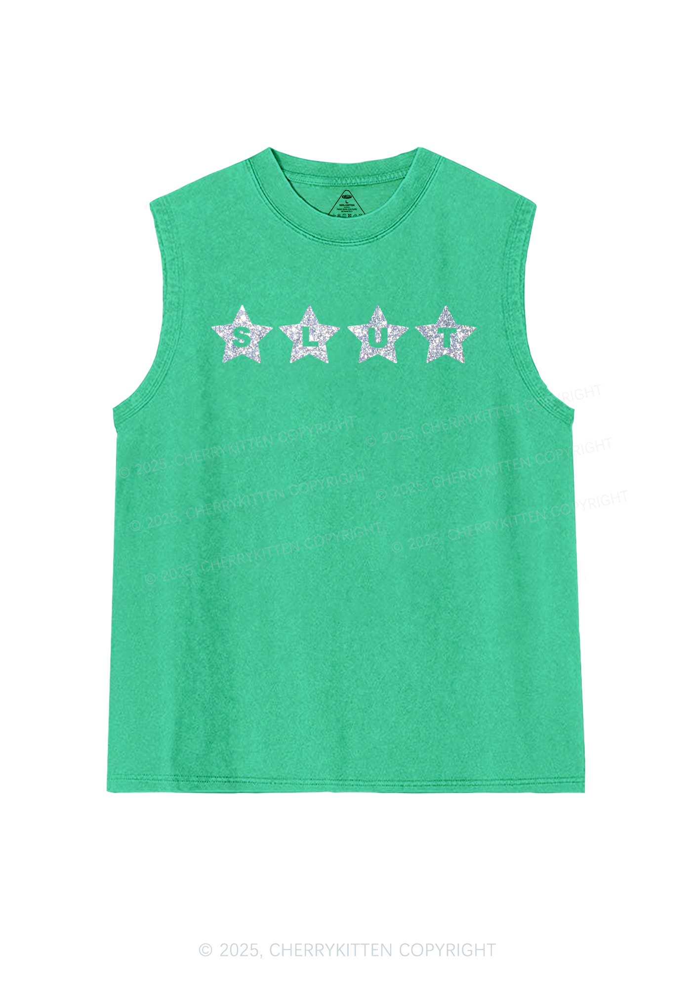 Glitter Slxt Y2K Washed Muscle Tank Cherrykitten