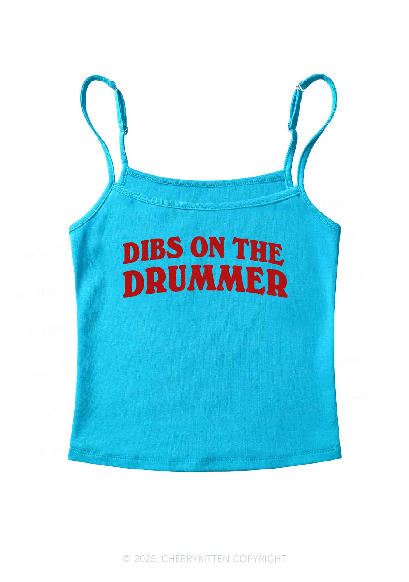 Dibs On The Drummer Y2K Spaghetti Strap Cami Cherrykitten