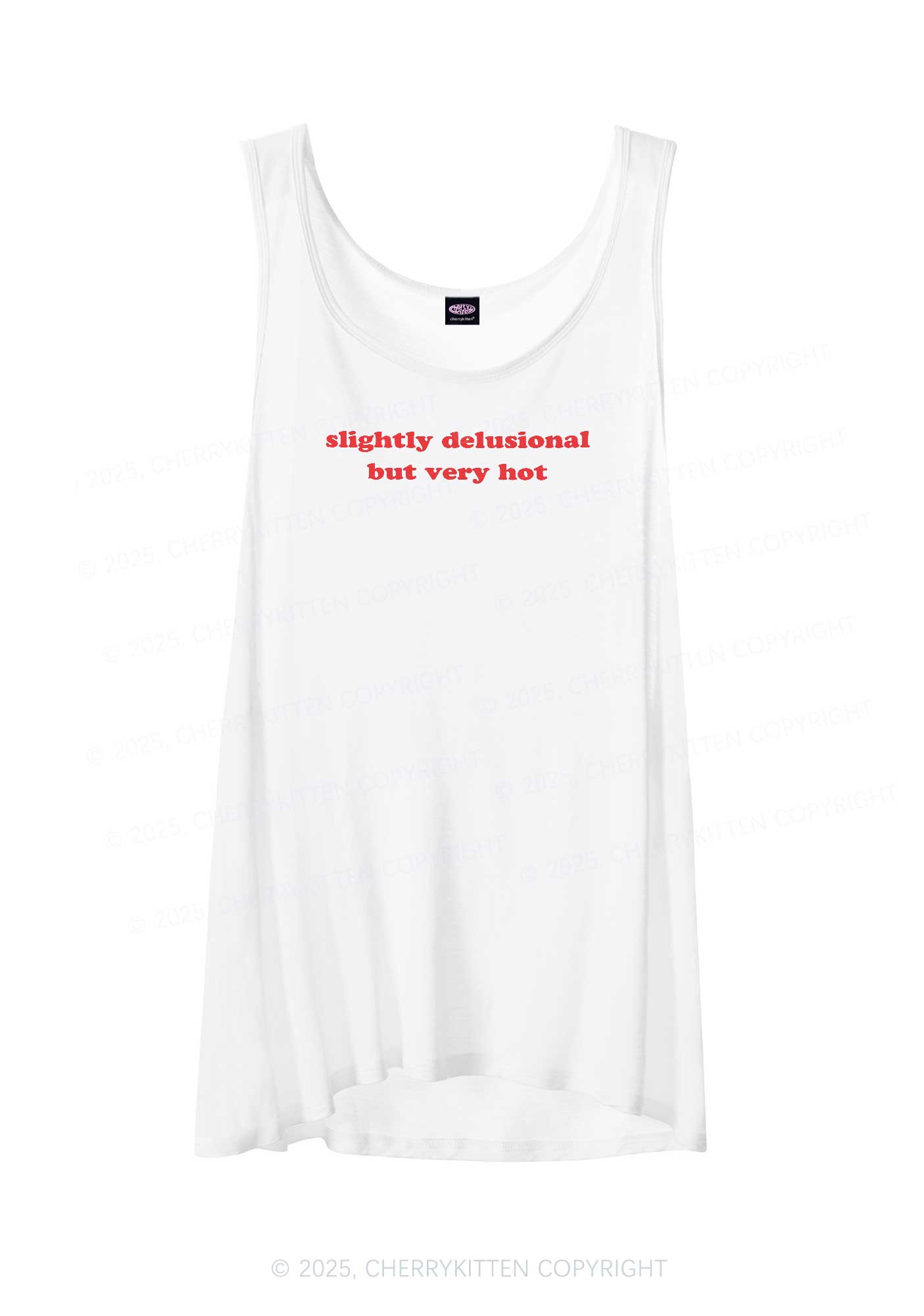 Slightly Delusional But Very Hot Y2K Sheer Boyfriend Tank Cherrykitten