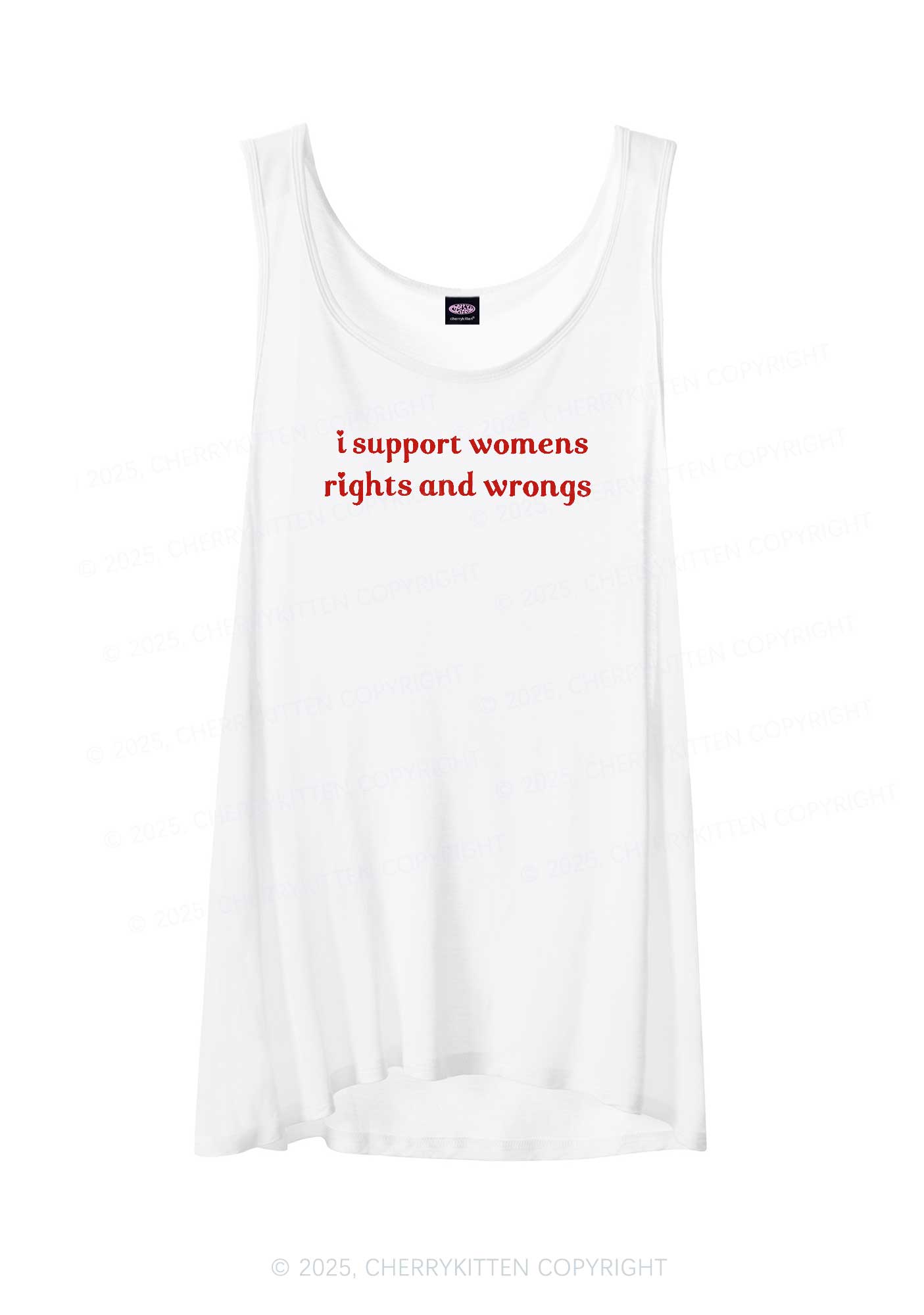 I Support Women Y2K Sheer Boyfriend Tank Cherrykitten