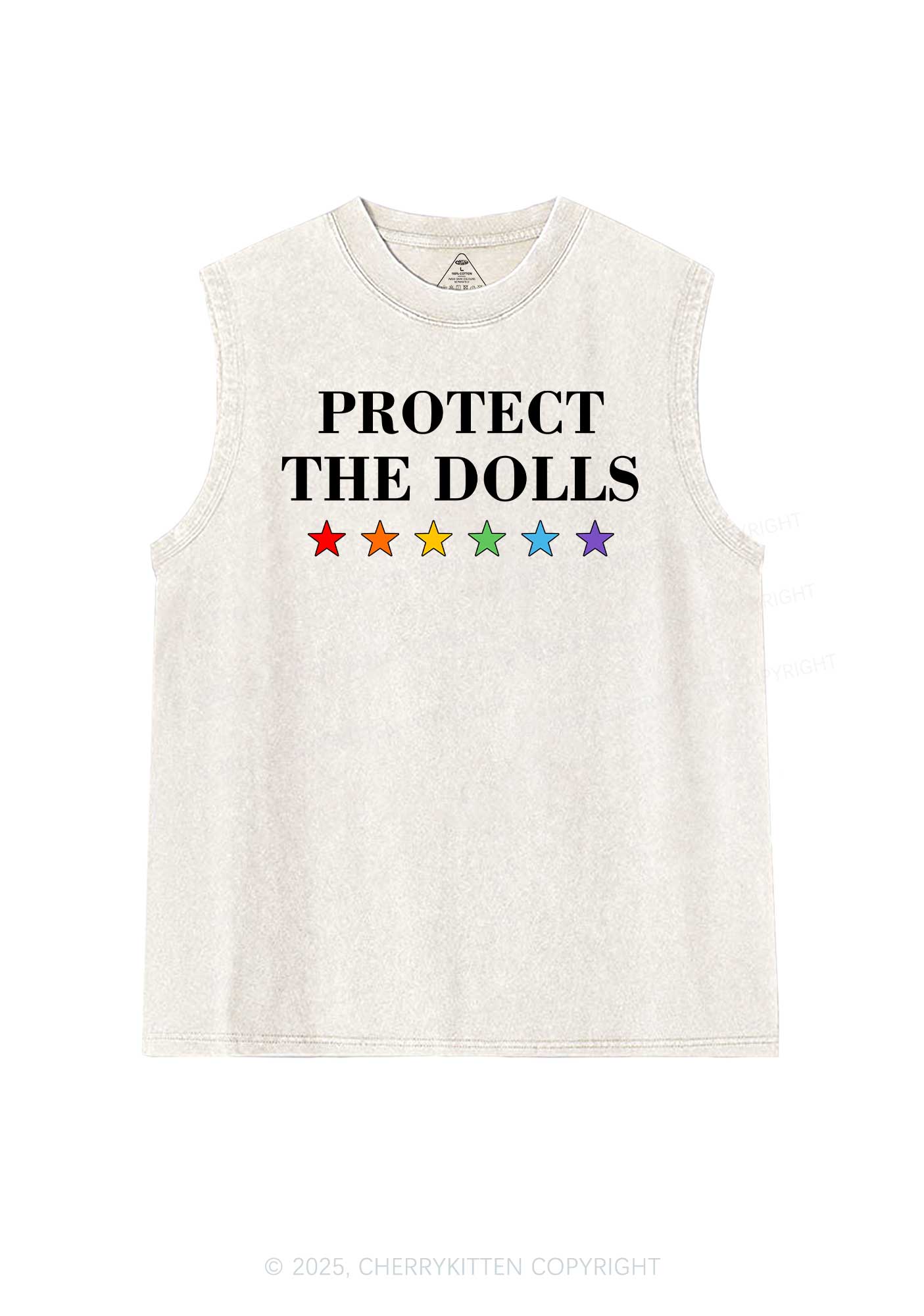 Protect The Dolls Pride Y2K Washed Muscle Tank Cherrykitten