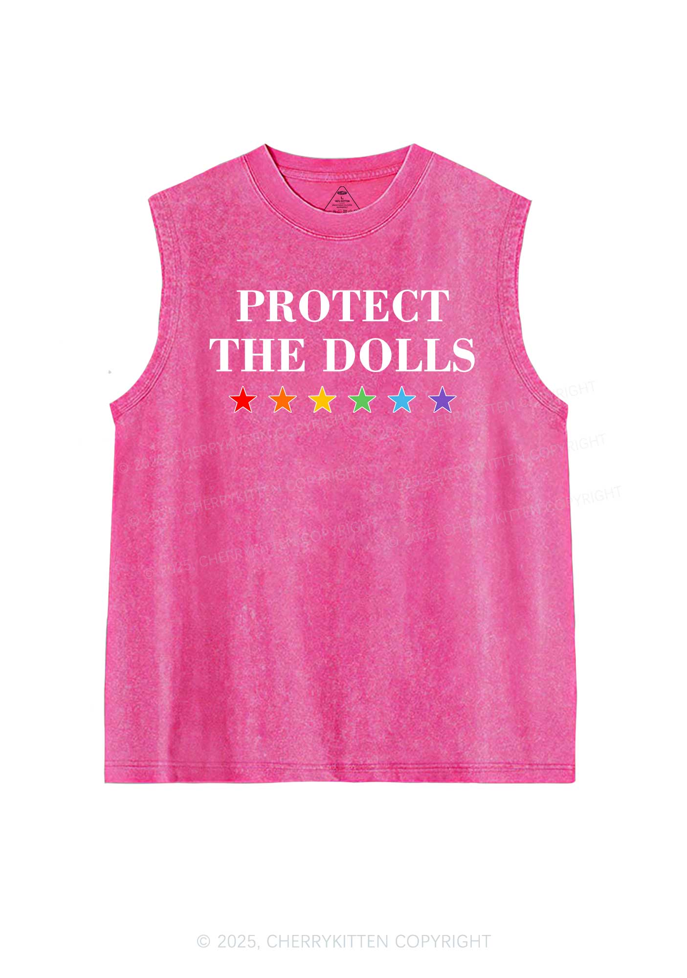 Protect The Dolls Pride Y2K Washed Muscle Tank Cherrykitten