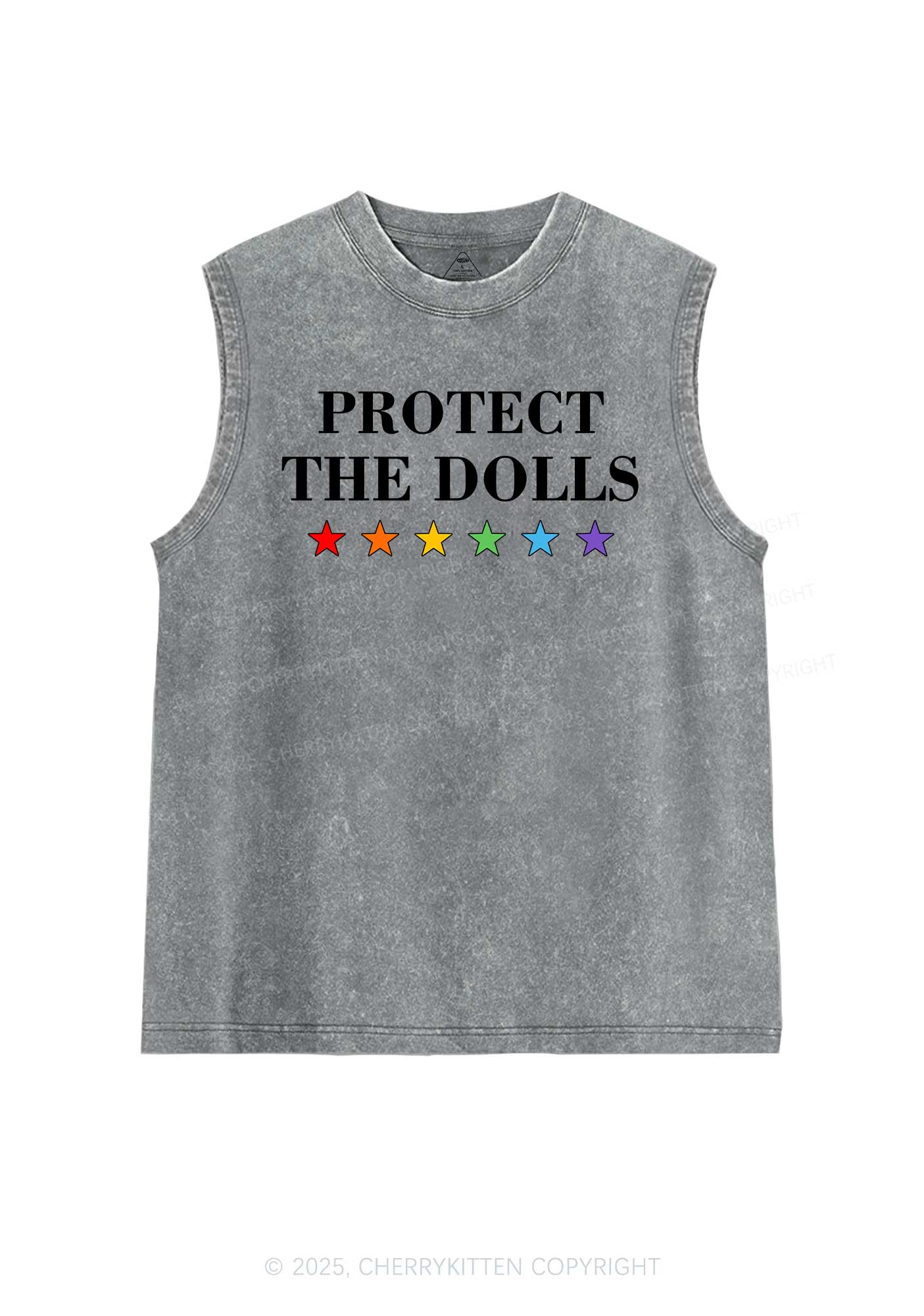 Protect The Dolls Pride Y2K Washed Muscle Tank Cherrykitten