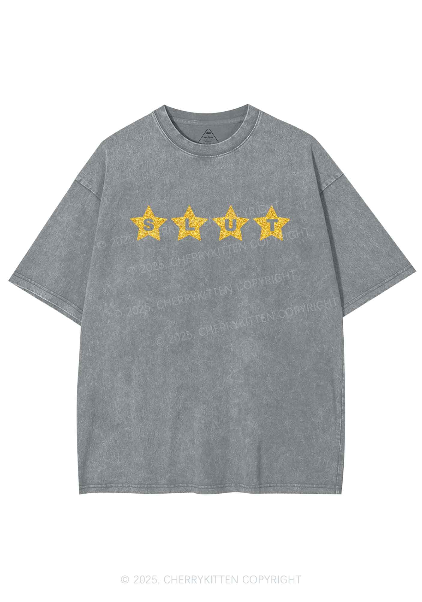 Glitter Slxt Y2K Shirts Washed Tee Cherrykitten