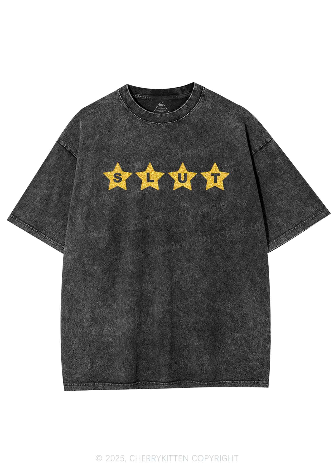 Glitter Slxt Y2K Shirts Washed Tee Cherrykitten