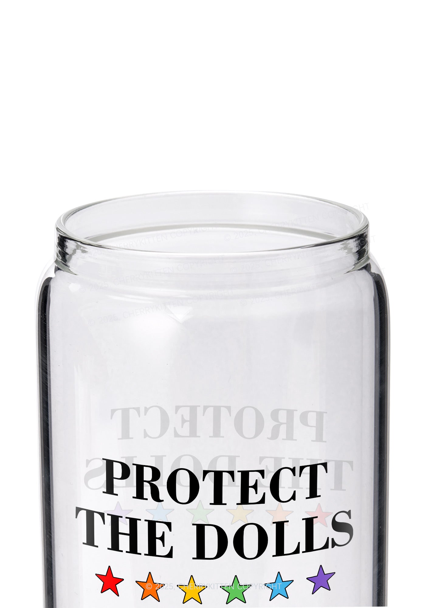 Protect The Dolls Pride Y2K Printed Glass Cup Cherrykitten