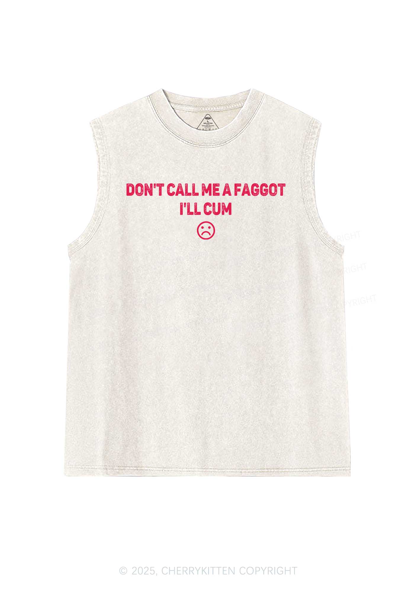 Dont Call Me Faggot Pride Y2K Washed Muscle Tank Cherrykitten