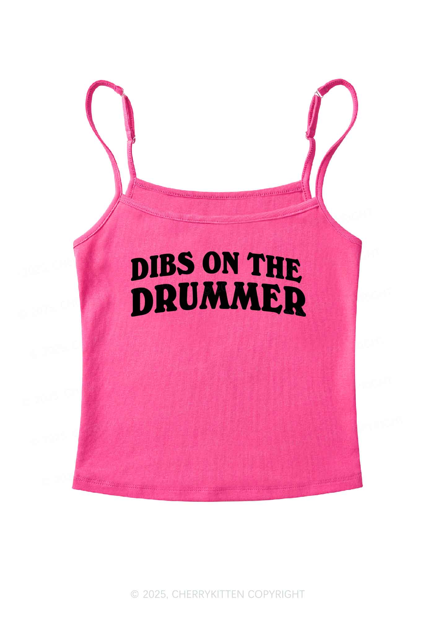 Dibs On The Drummer Y2K Spaghetti Strap Cami Cherrykitten