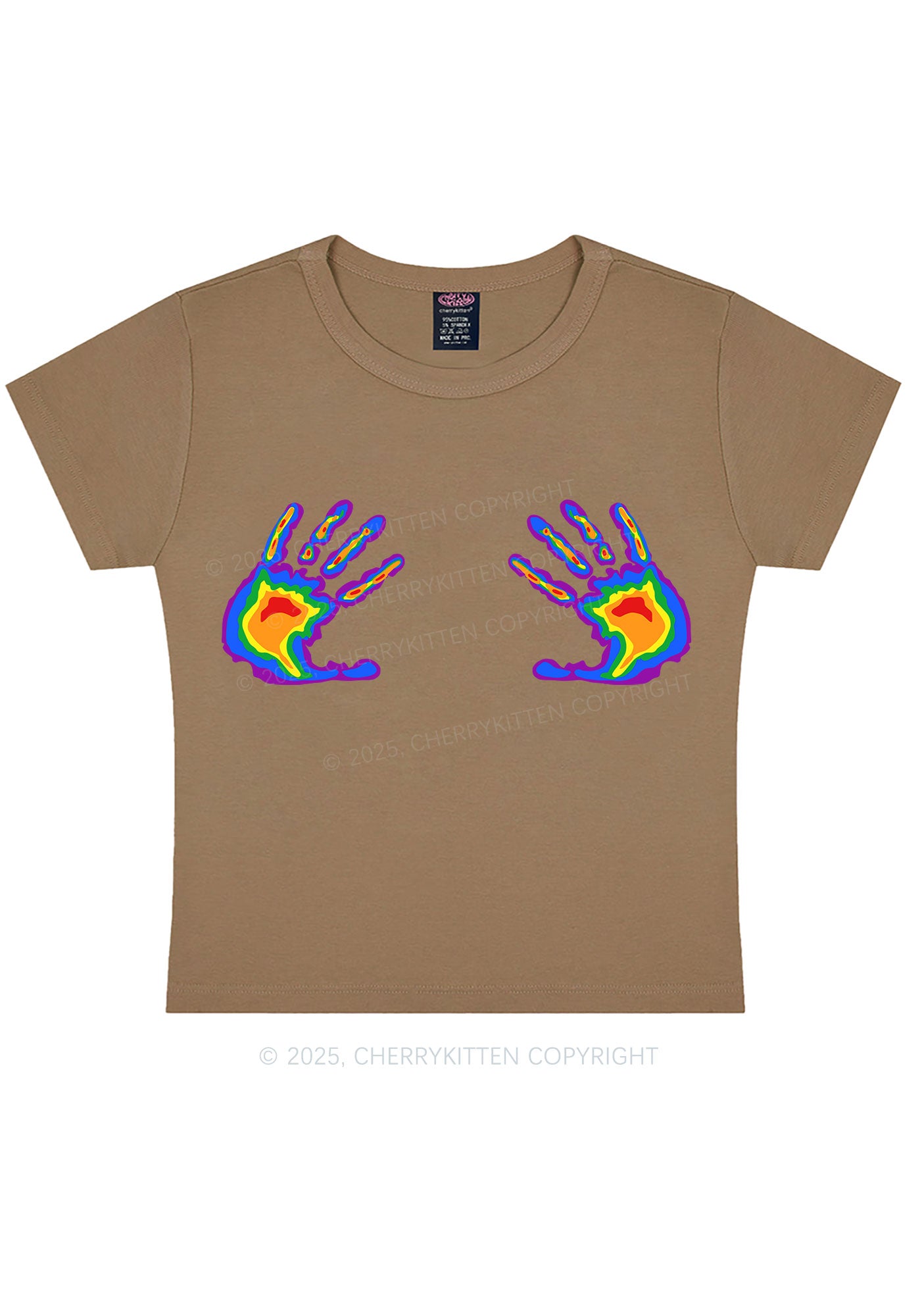 Pride Thermal Hands Y2K Baby Tee Cherrykitten