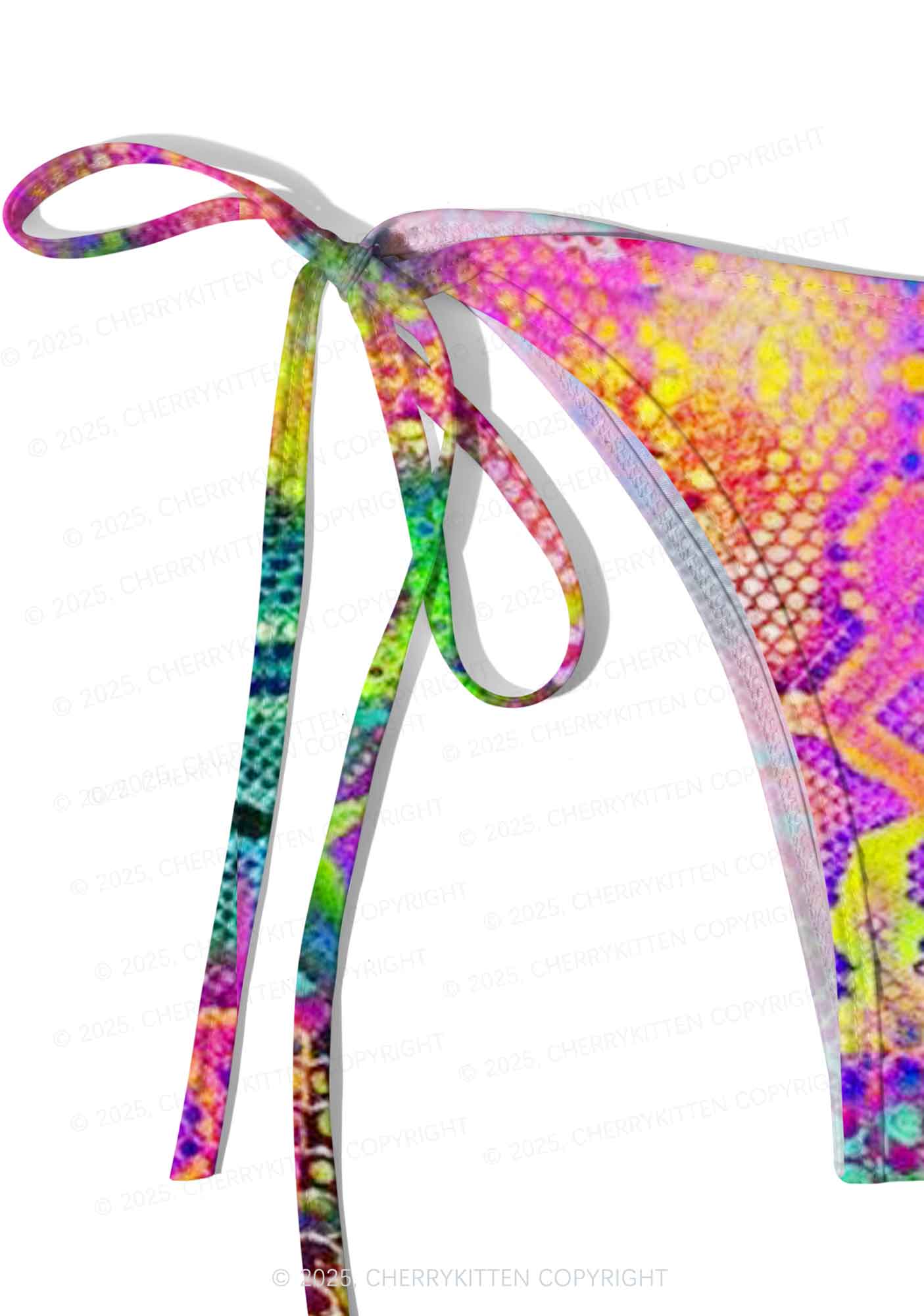 Rainbow Snake Skin Y2K Print Bikini Set Cherrykitten