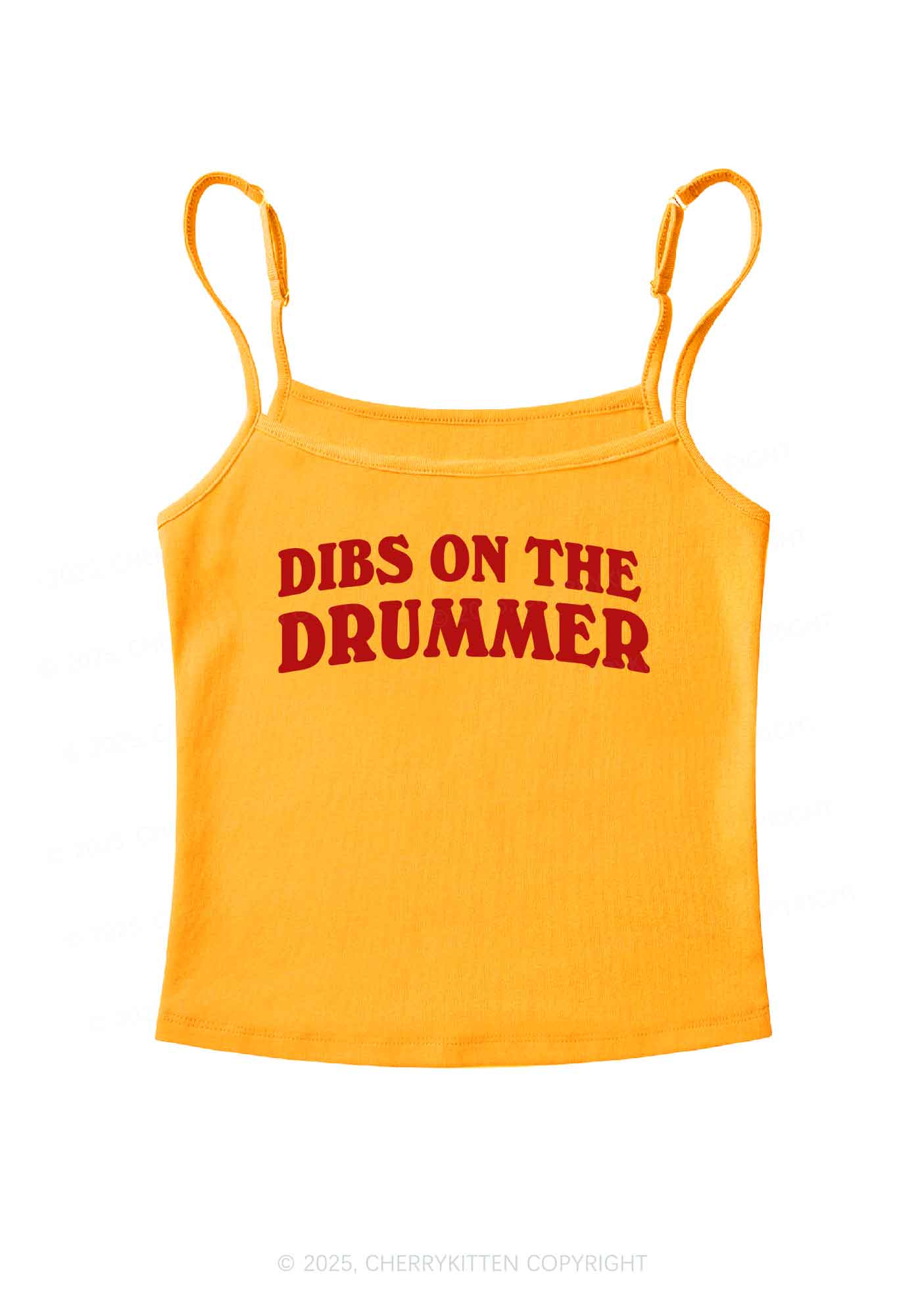 Dibs On The Drummer Y2K Spaghetti Strap Cami Cherrykitten