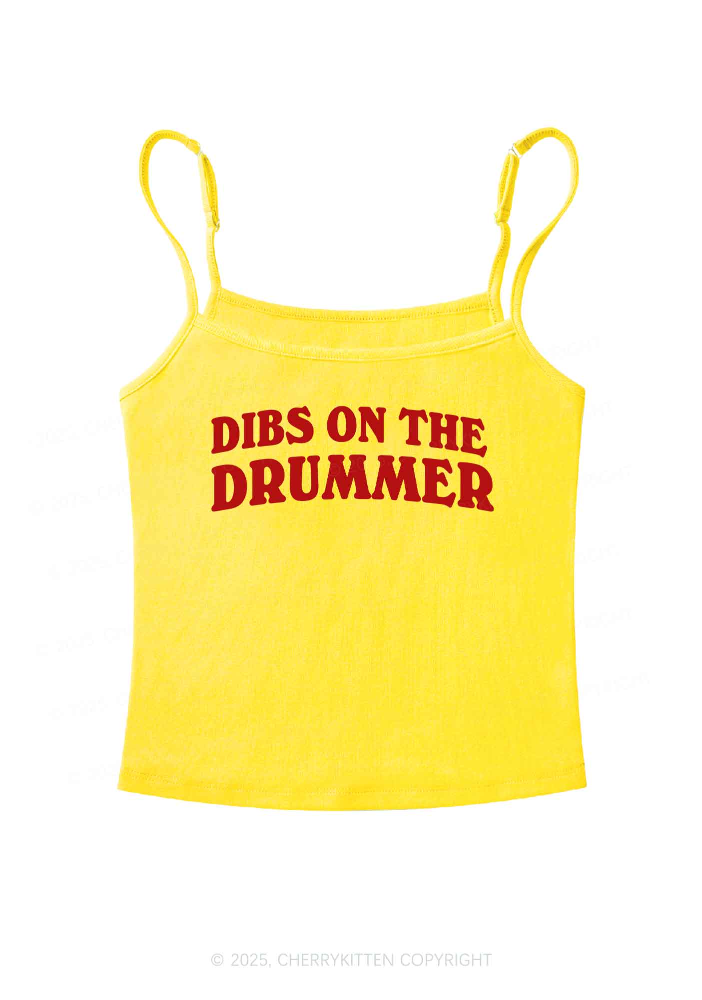 Dibs On The Drummer Y2K Spaghetti Strap Cami Cherrykitten