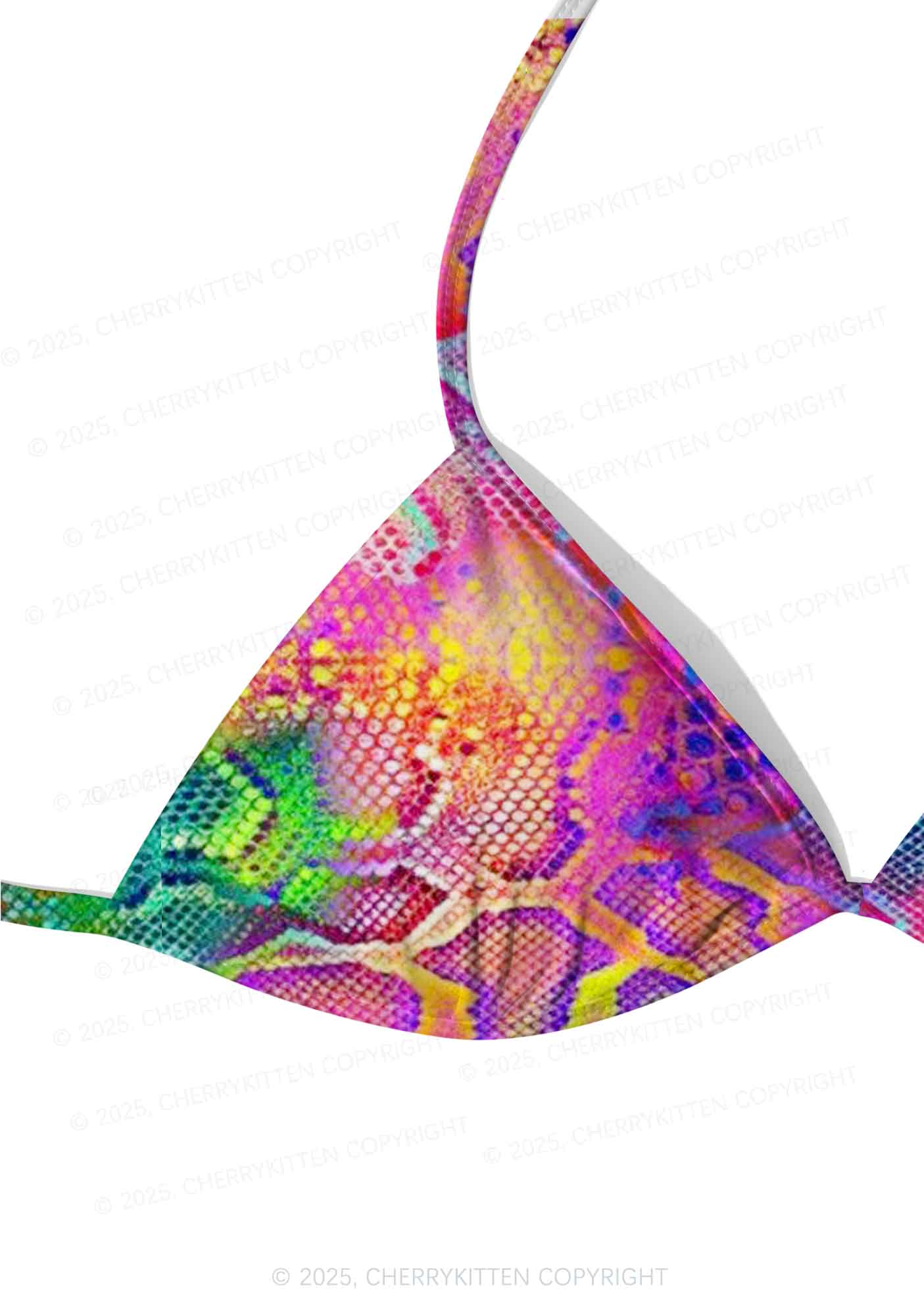 Rainbow Snake Skin Y2K Print Bikini Set Cherrykitten