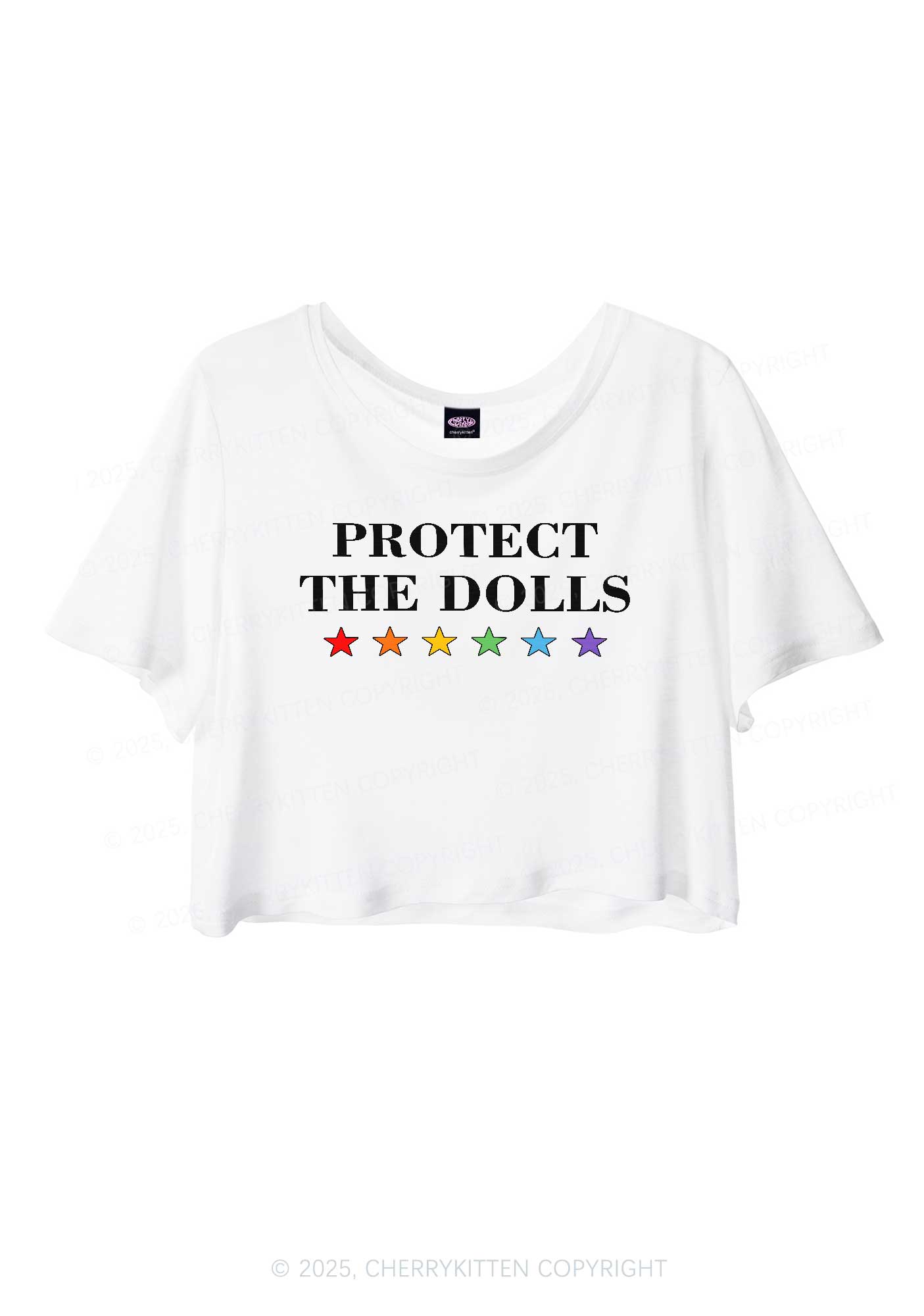 Protect The Dolls Pride Y2K Sheer Crop Tee Cherrykitten