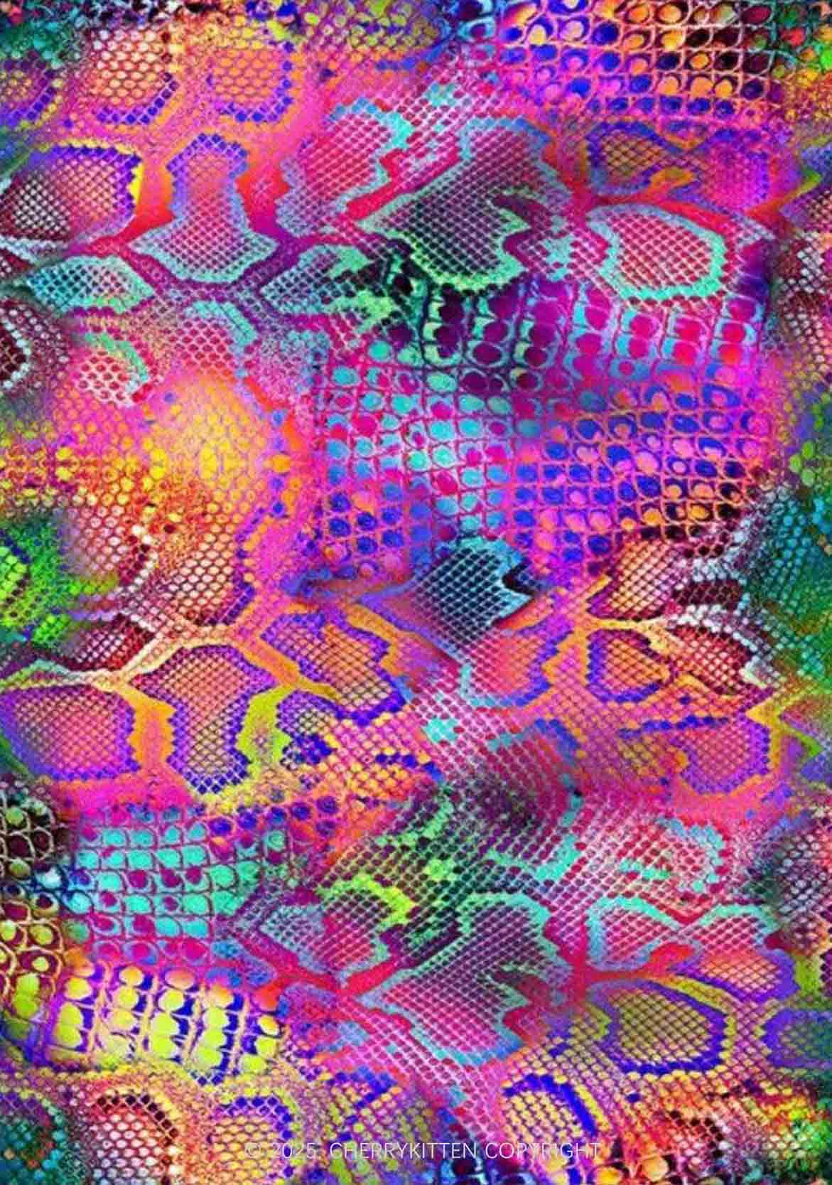 Rainbow Snake Skin Y2K Print Bikini Set Cherrykitten